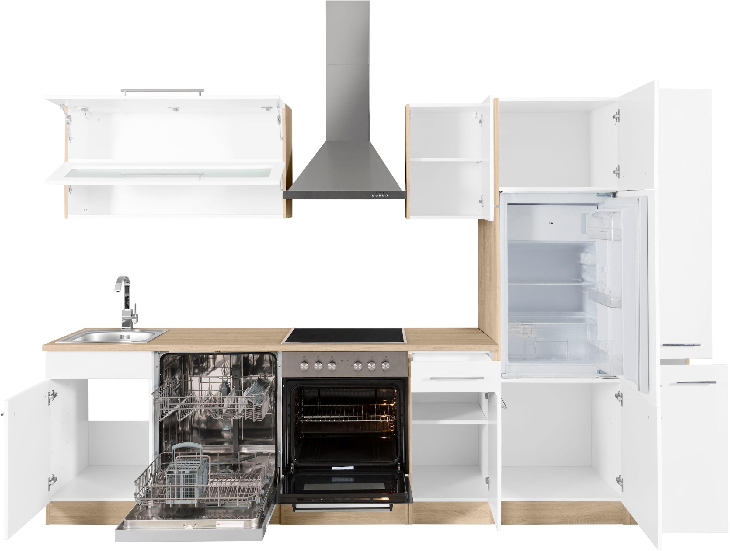 KOCHSTATION Küchenzeile »KS-Eton«, mit E-Geräten, Breite 300 cm