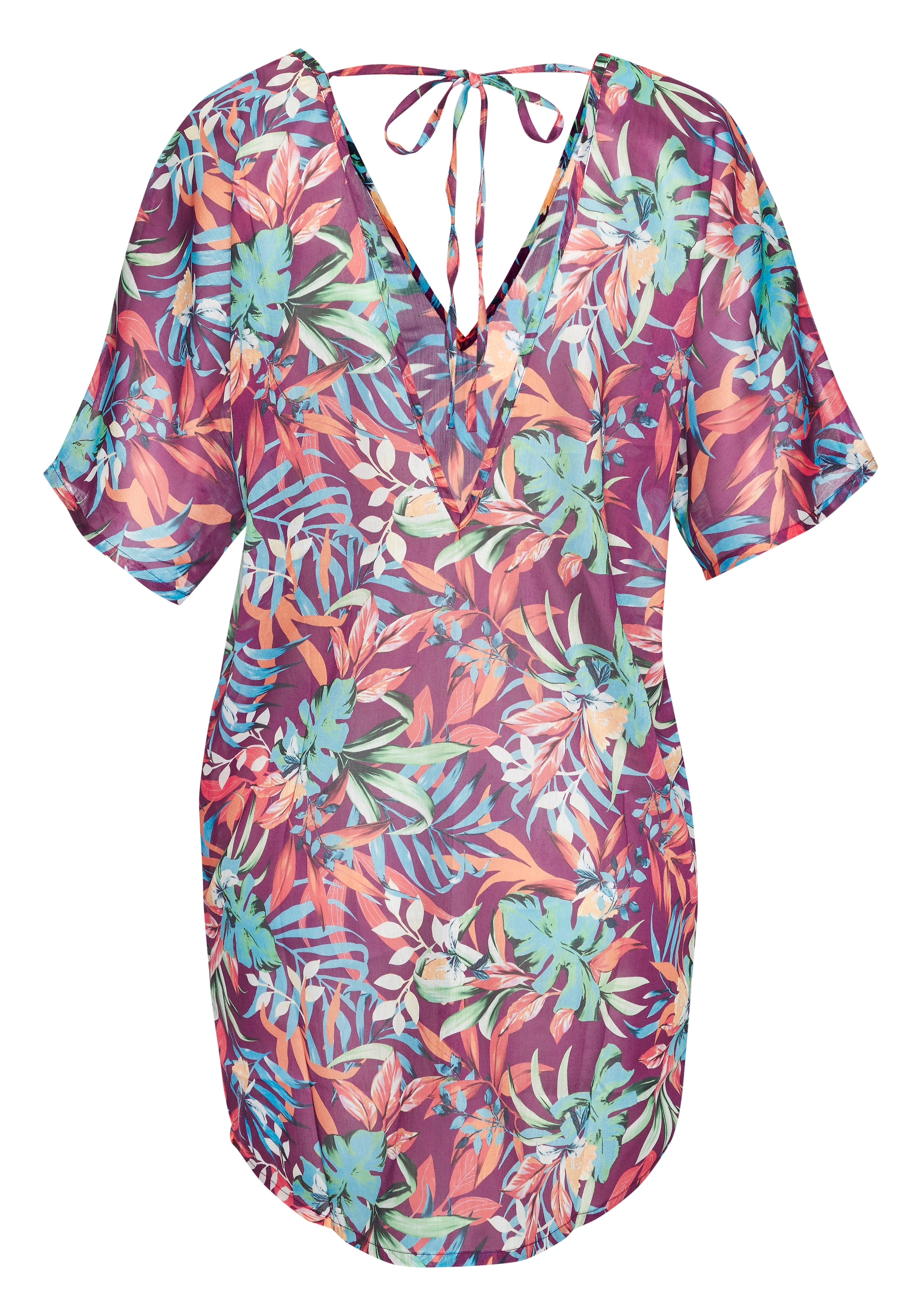 Venice Beach Chiffontunika mit Alloverdruck, leicht transparente Strandtunika