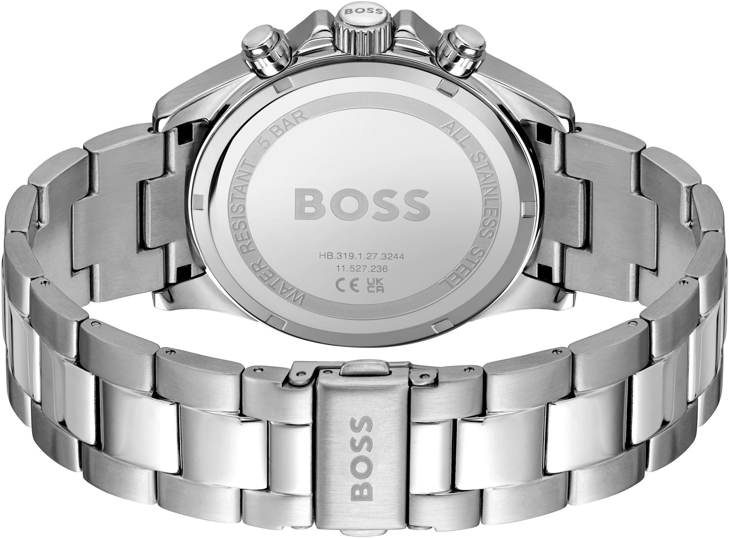 BOSS Chronograph »HERO«, Quarzuhr, Herrenuhr, Armbanduhr, Stoppfunktion, Edelstahlarmband