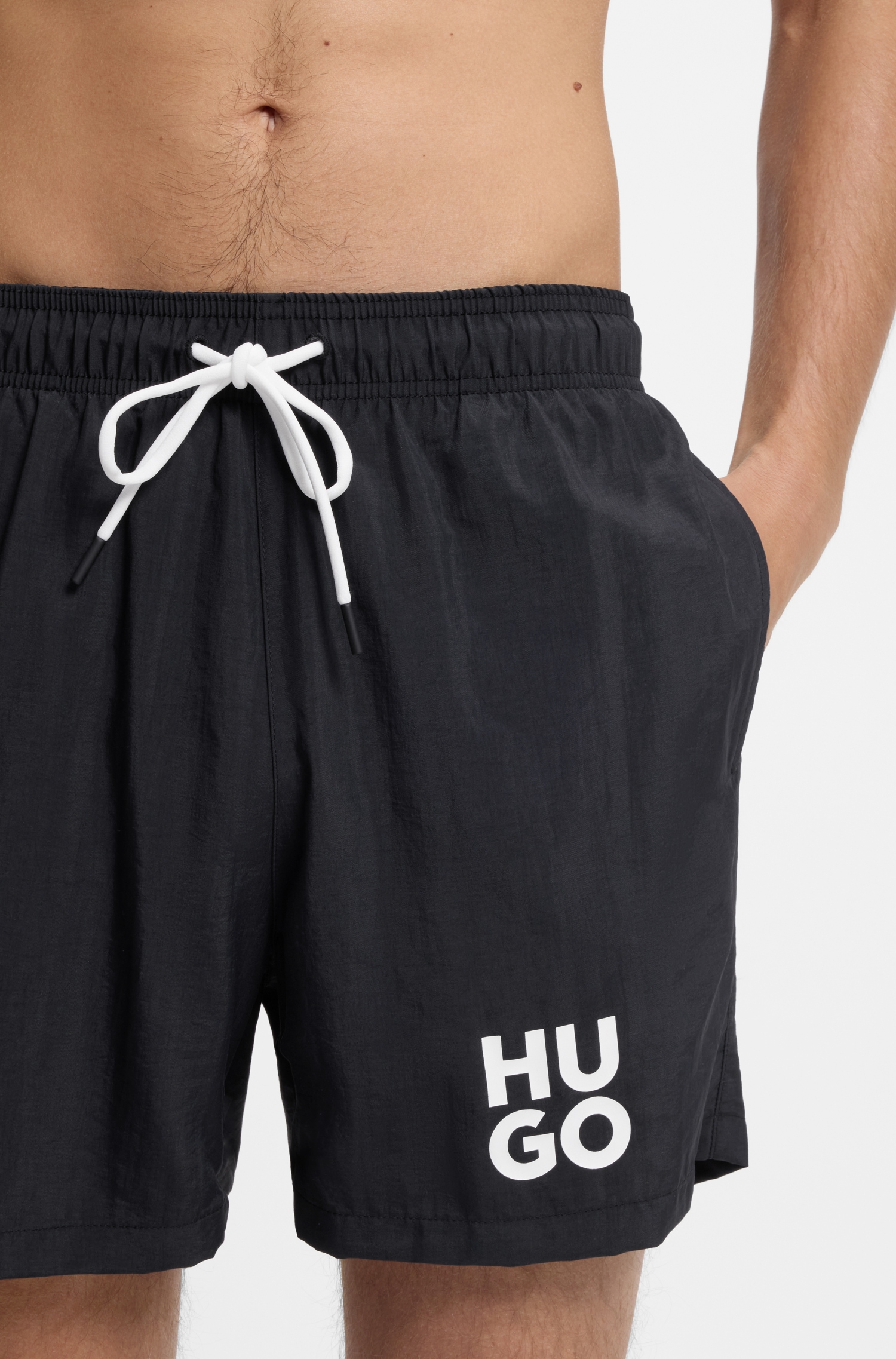 HUGO Underwear Badehose »Paolo« mit Stack-Logo, Tunnelzug