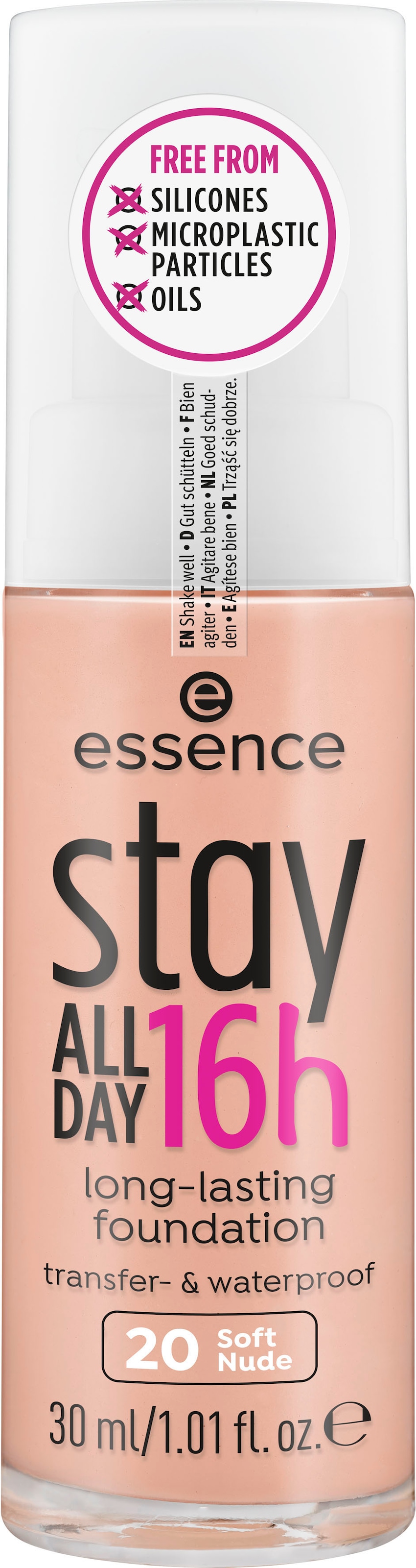 Essence Foundation »stay ALL DAY 16h long-lasting« mit  super softer Textur