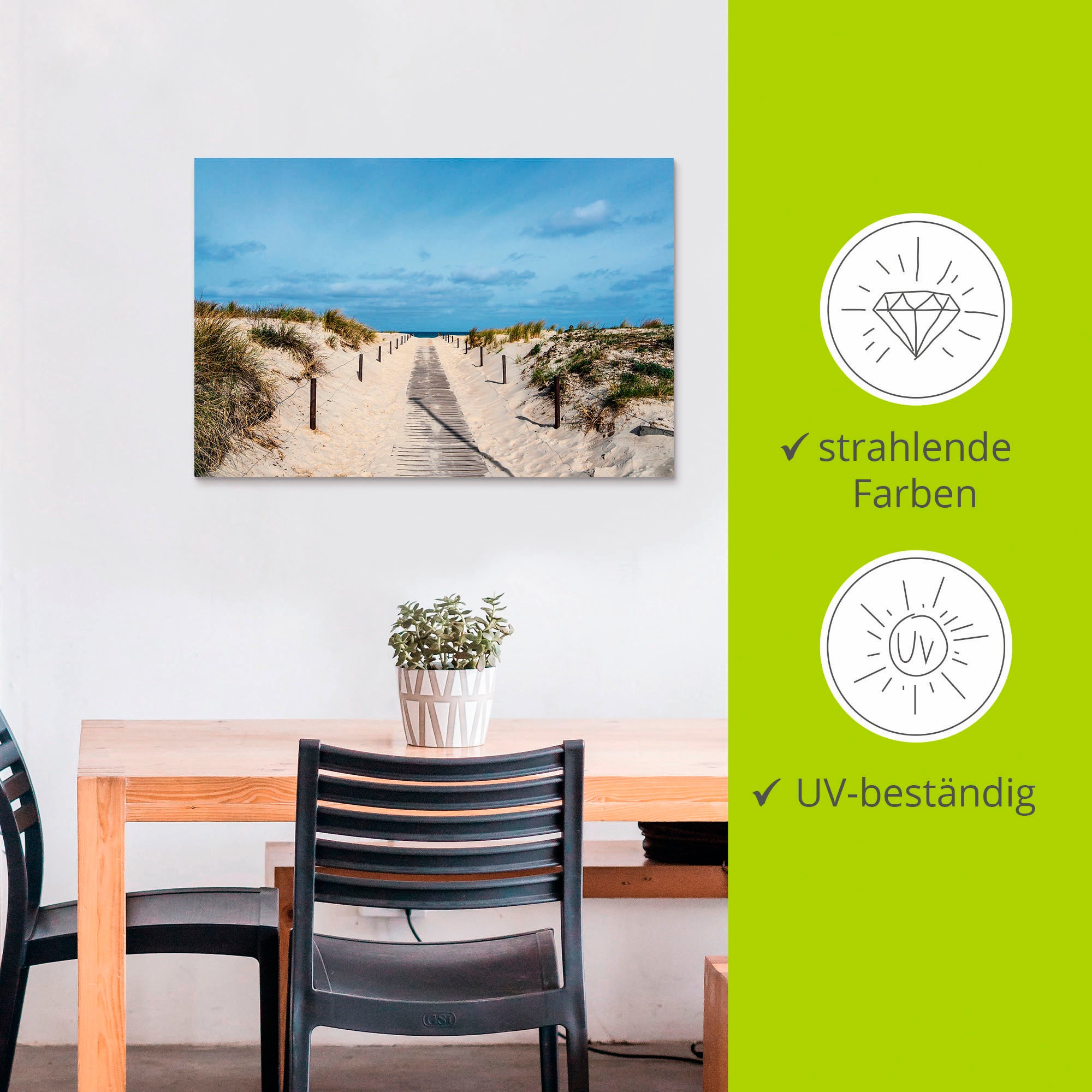 Artland Wandbild »Strandaufgang an Küste der Ostsee«, Strandbilder, (1 St.), als Alubild, Outdoorbild, Leinwandbild, Poster, Wandaufkleber