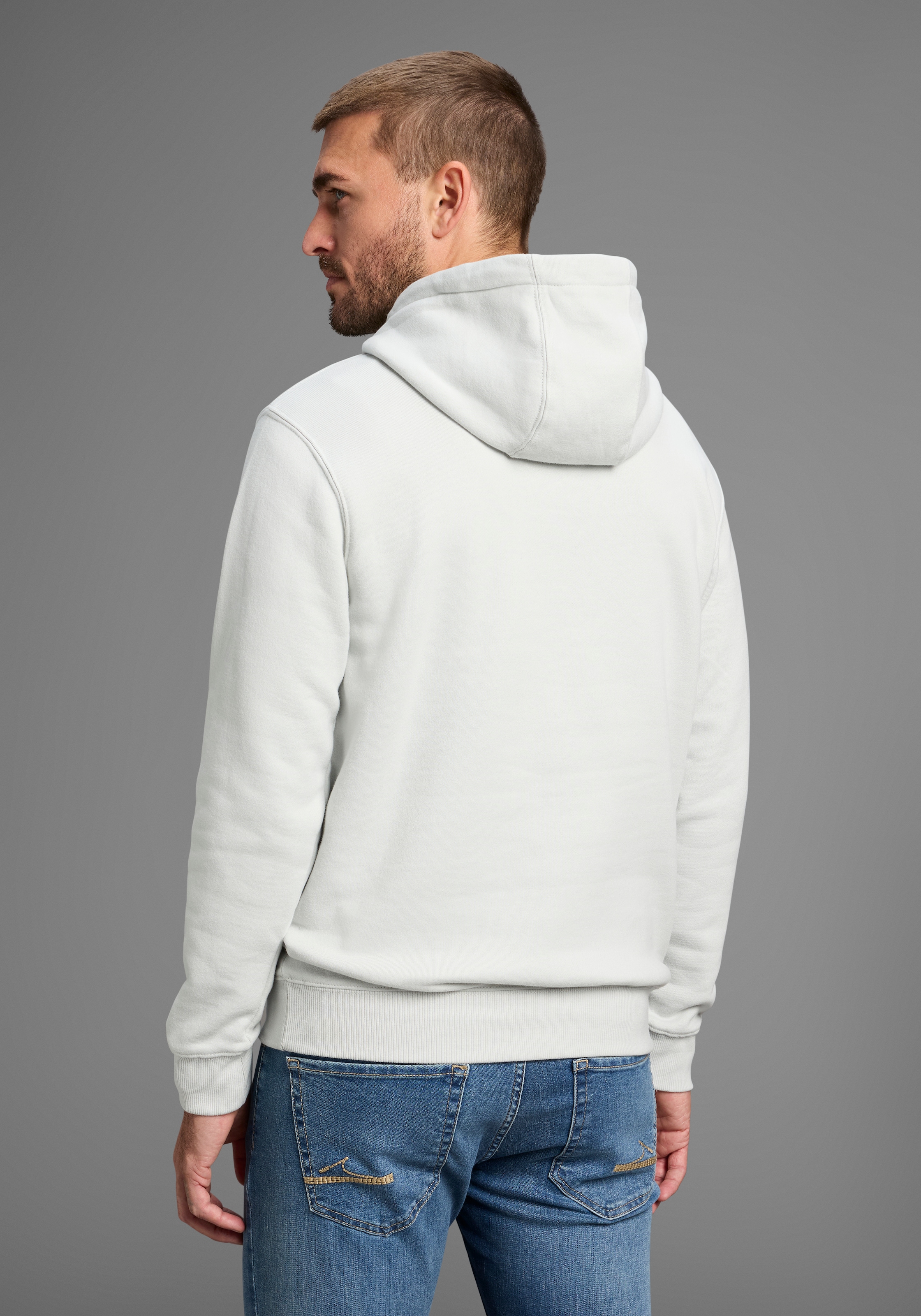 DELMAO Kapuzensweatshirt, Langarm, lockere Passform, mit Print, mit Kapuze