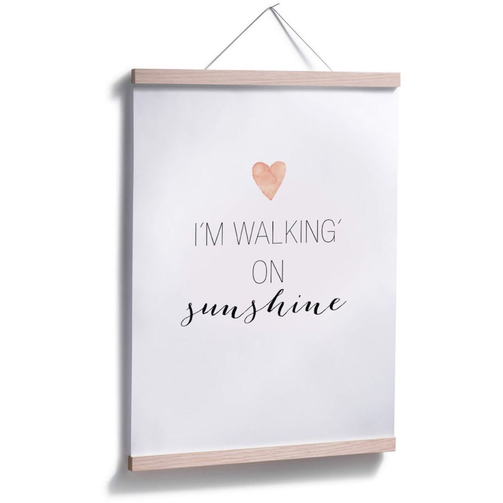 Wall-Art Poster »walking on sunshine«, Schriftzug, (1 St.)