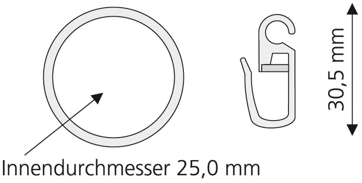Liedeco Gardinenring für Gardinenstangen Ø 16 mm