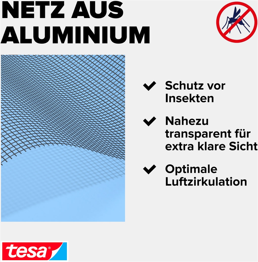 tesa Fliegengitter-Gewebe »Nachfüllrolle Aluminium - Alu-Gitter Ersatzrolle für Fliegengitter« Packung, Nachfüllrolle, 1 Stk. tlg. INSECT STOP 100 cm x 120 cm