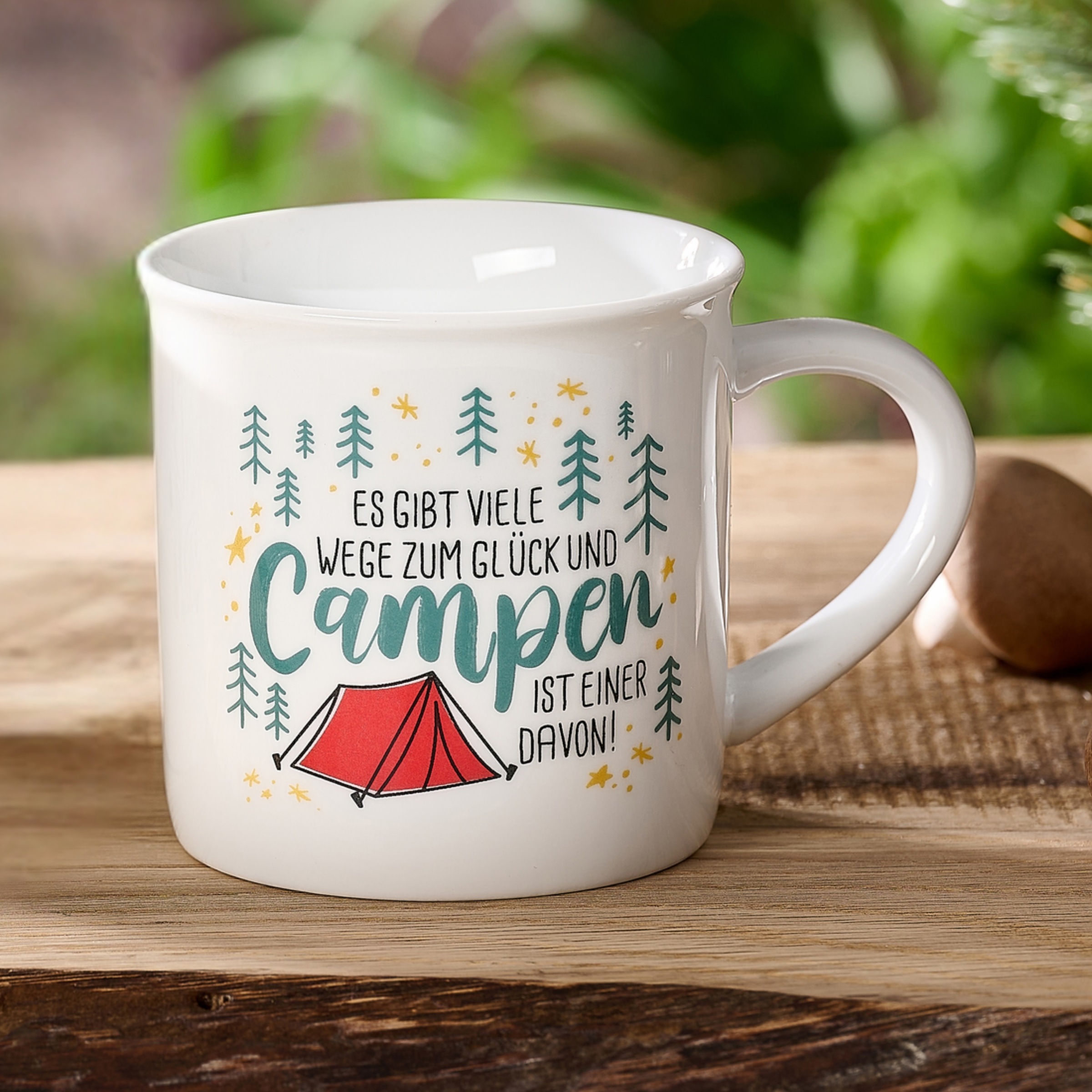 Ritzenhoff & Breker Becher »Camping« "Es gibt viele Wege zum Glück..." - in Geschenkbanderole