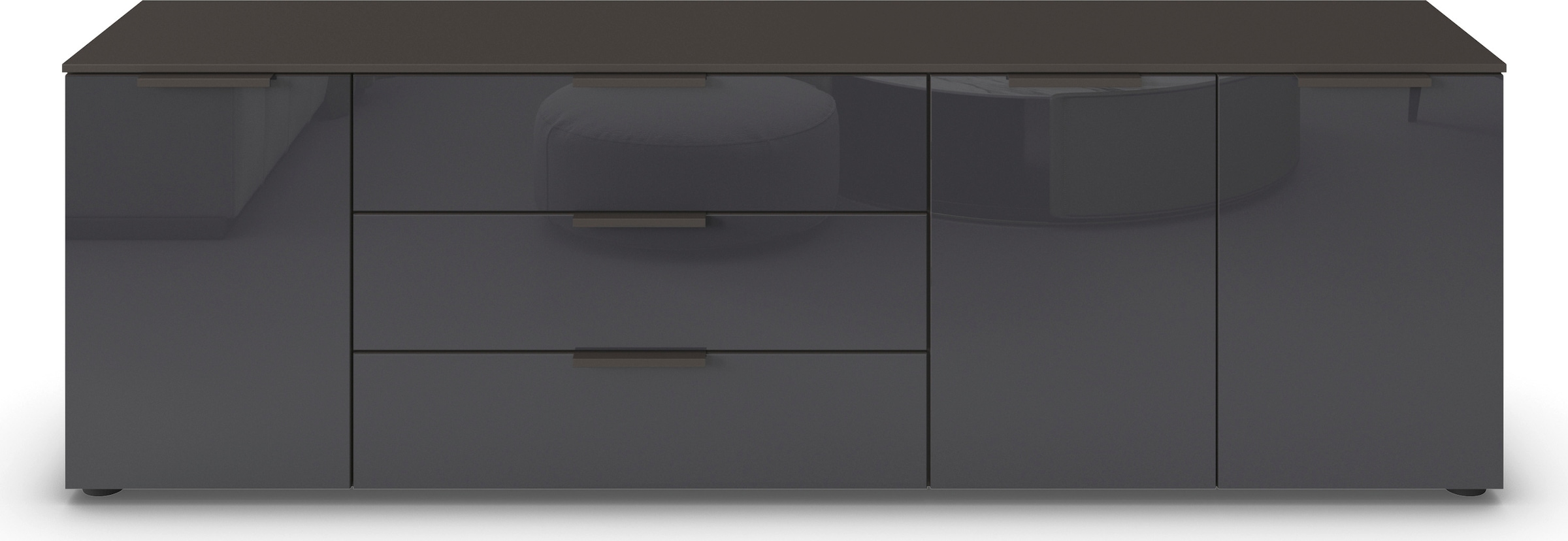 rauch Kombikommode »Kommode Türkommode Sideboard Kombikommode FLIPP mit Glasfront« Breite 200 cm mit 2 Einlegeböden,  3-türig mit 3 Schubladen und Soft-Close-Funktion sowie Glasfront