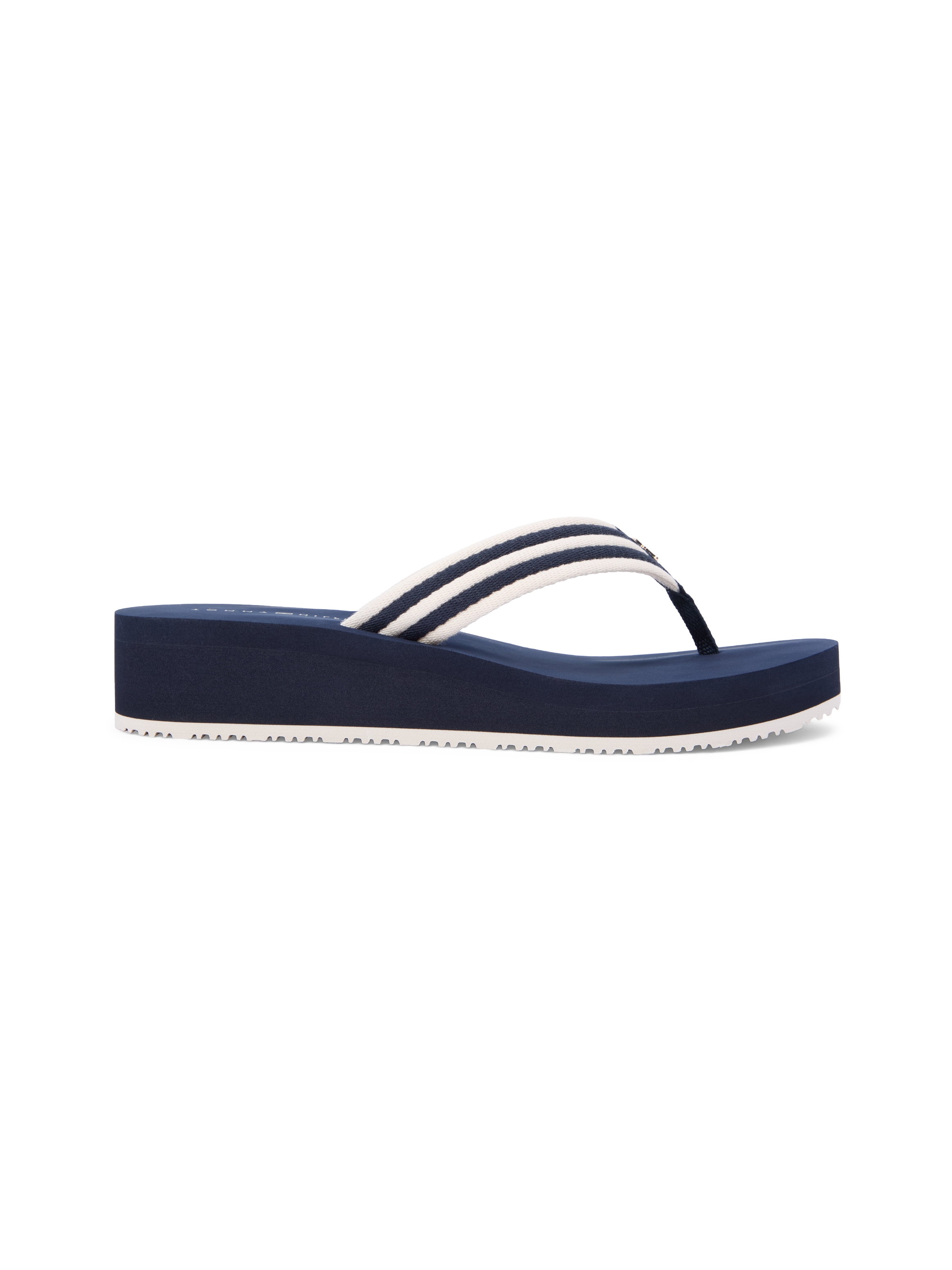 Tommy Hilfiger Zehentrenner »TH STRIPE SUMMER SANDAL«  Sommerschuh, Dianette, Plateauschuh mit gestreifter Bandage