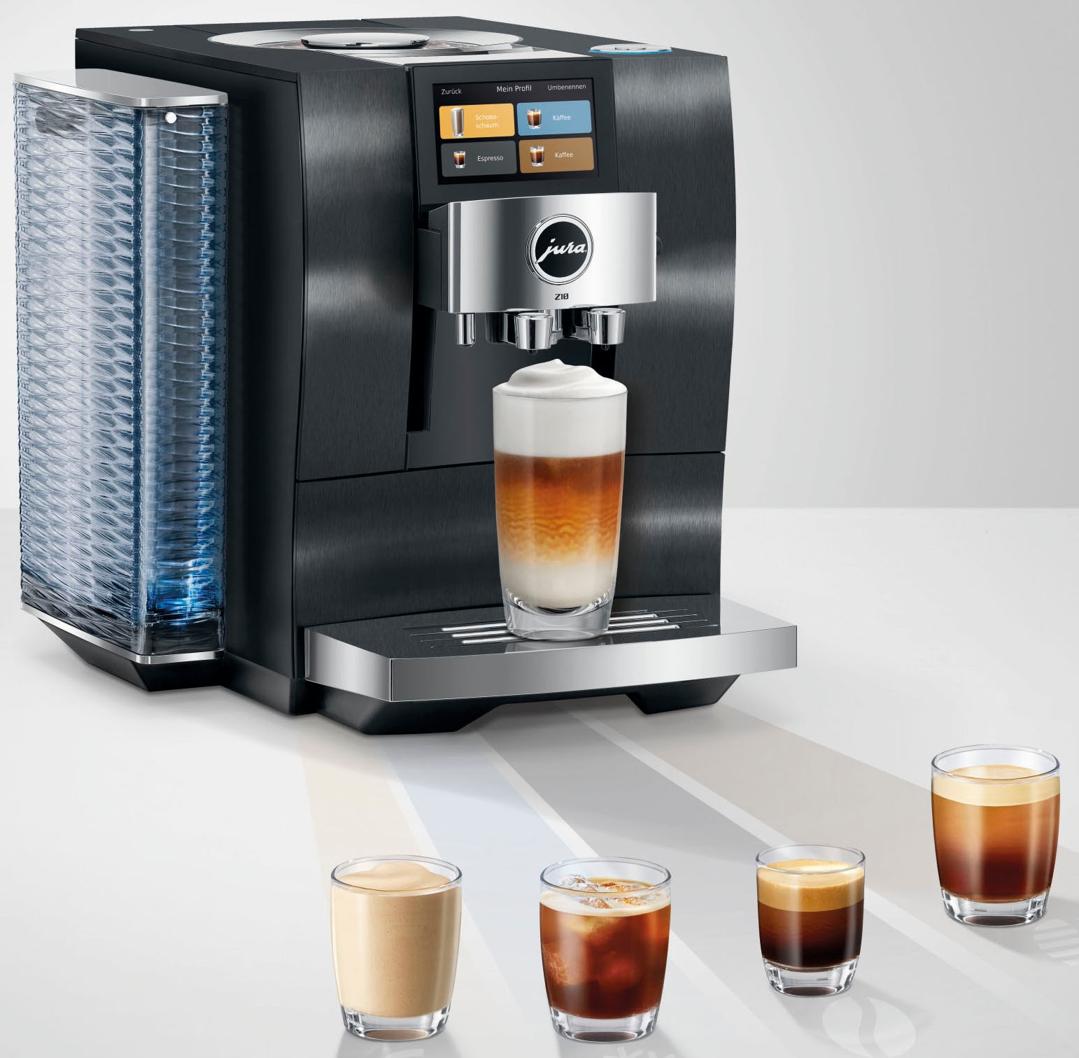 JURA Kaffeevollautomat »15609 Z10 (EB), Aluminium Black« 51 Spezialitäten, Touch, Light & Cold Brew