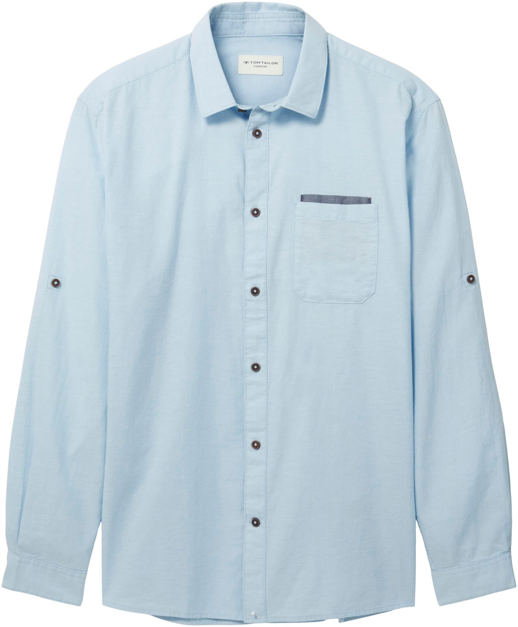 TOM TAILOR Langarmhemd, aus feiner Chambray-Qualität