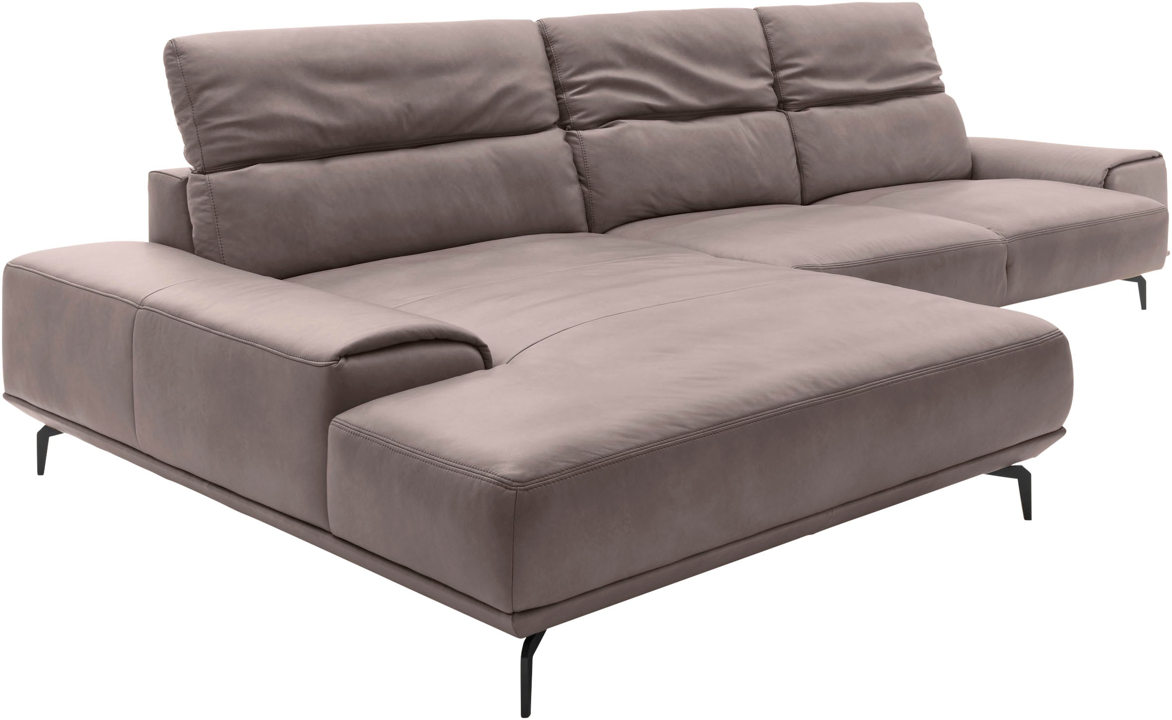 Musterring Wohnlandschaft »MR 2490«, Fuß Schwarz, Sitzhöhe 46cm, wahlweise mit Funktionen, Maße 342x207 cm