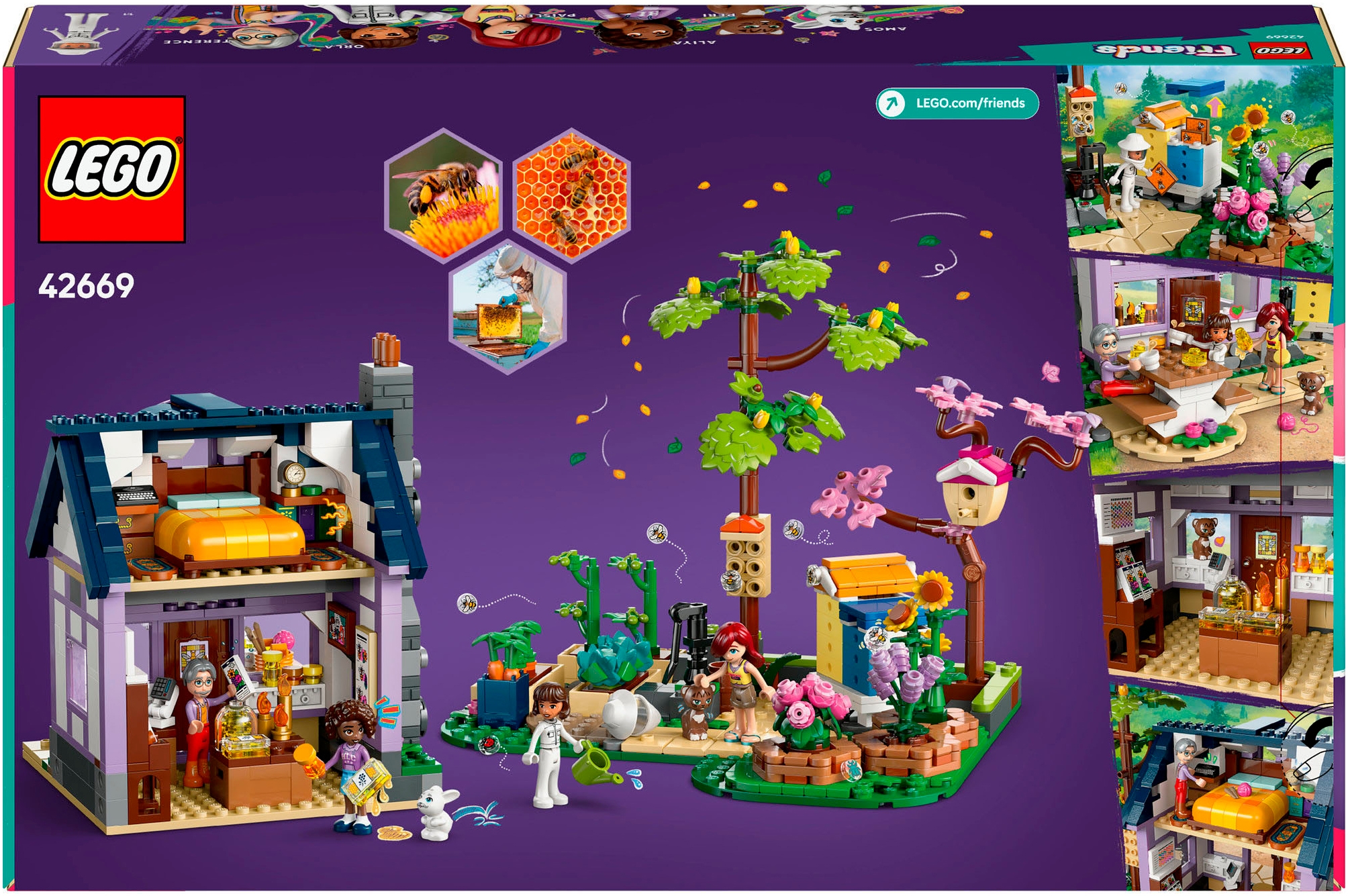 LEGO® Konstruktionsspielsteine »Haus und Blumengarten der Imker (42669), LEGO Friends«, (1161 St.), Made in Europe