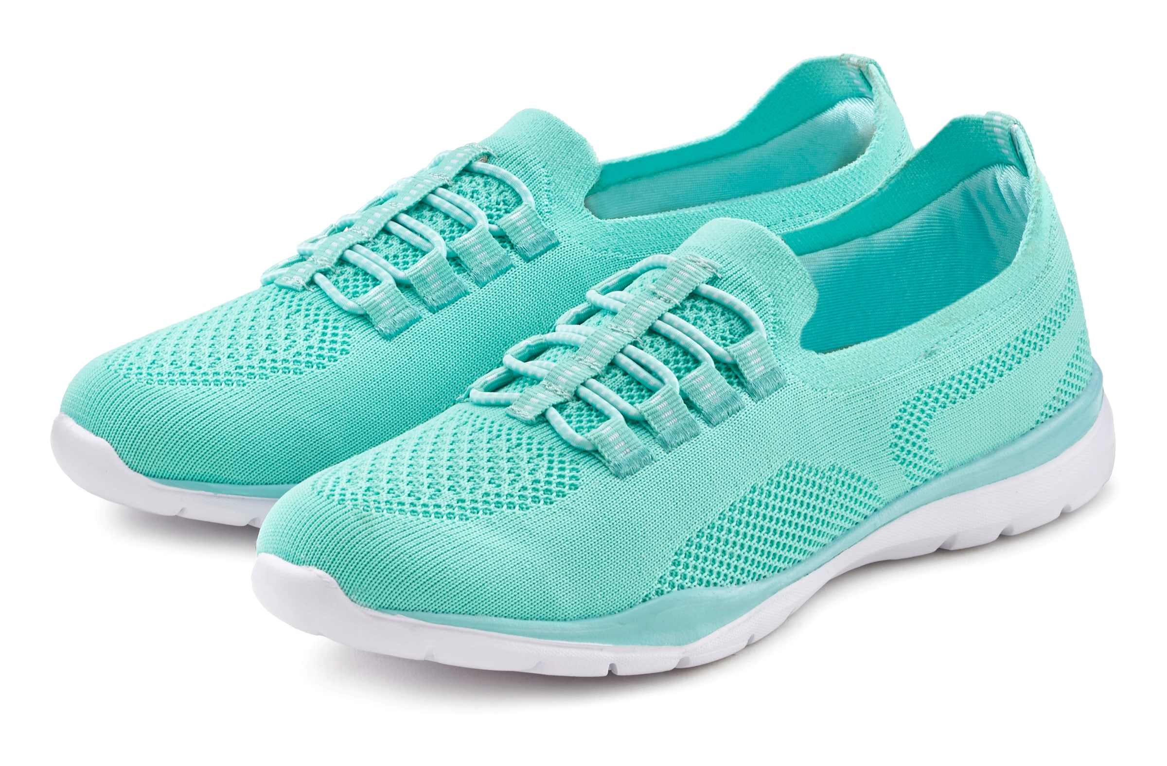 LASCANA Sneaker »Slipper, Halbschuh, leichtes Meshmaterial«, zum Reinschlüpfen mit elastischen Schnürbändern VEGAN