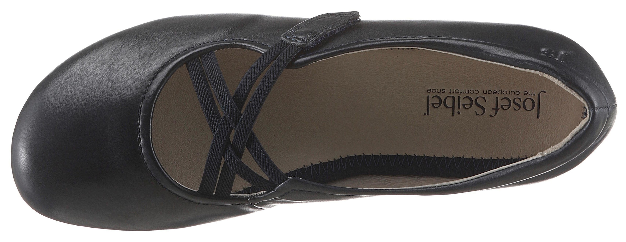 Josef Seibel Riemchenballerina »Fiona 39«, Festtagsschuh, Slipper, Komfortschuh mit überkreuztem Gummizug