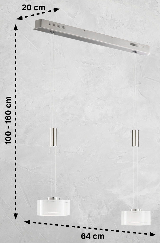 FISCHER & HONSEL Pendelleuchte »Lavin«, 2 flammig, Leuchtmittel LED-Modul | LED fest integriert, langlebige LED, dimmbar