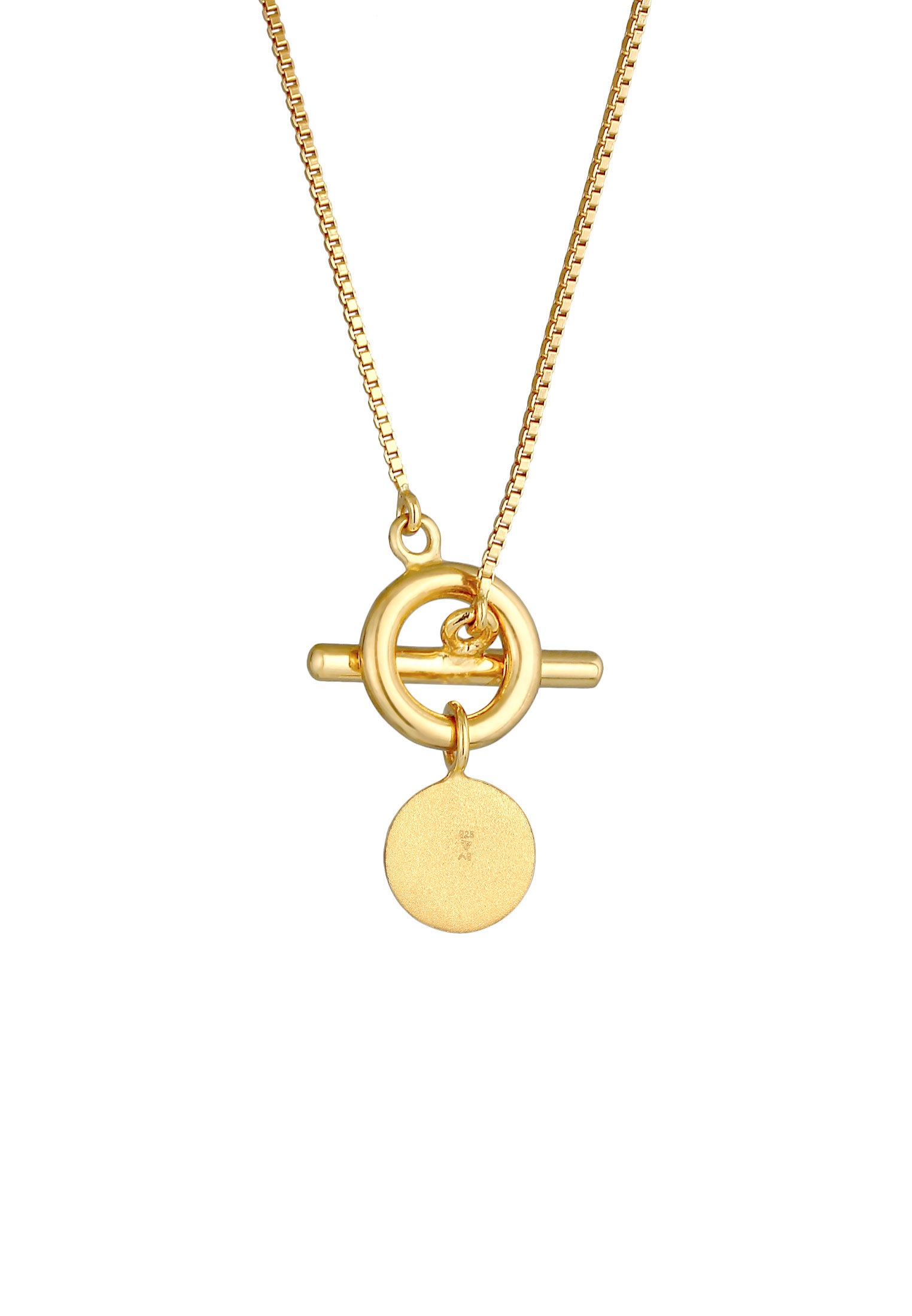 Elli Kette mit Anhänger »Halskette Venezianer Plättchen T-Bar Verschluss 925 Silber«