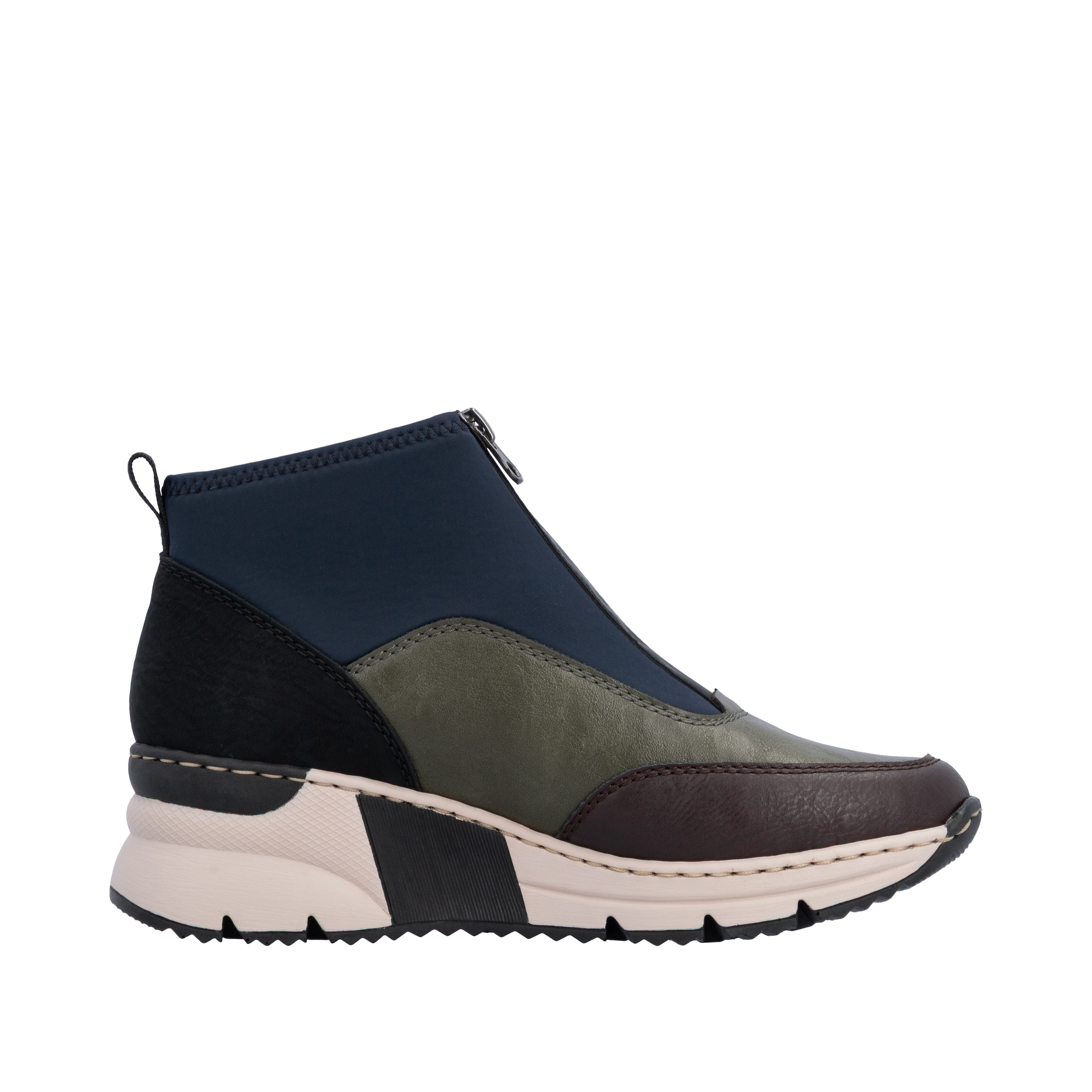 Rieker Schlupfboots  Stiefelette, High Top Sneaker mit Reißverschluss auf der Vorderseite