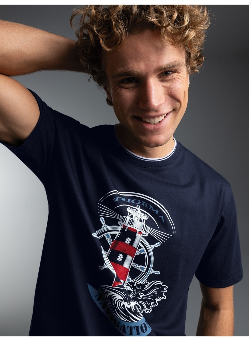 Trigema T-Shirt »TRIGEMA T Shirt mit Leuchtturm Motiv« 1