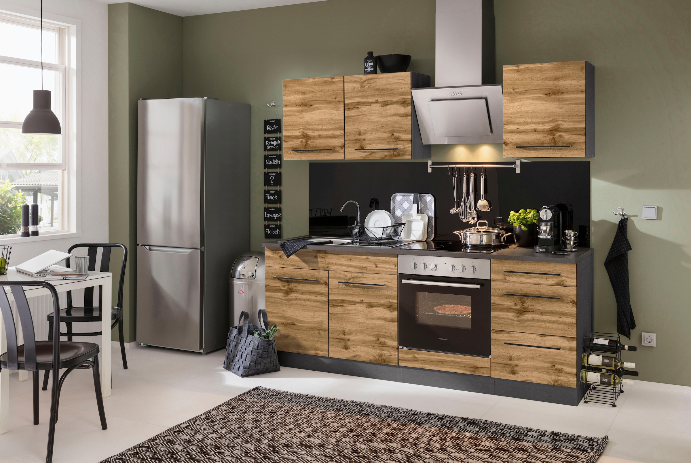 KOCHSTATION Unterschrank »KS-Tulsa« 50 cm breit, 1 Schubkasten, 2 große Auszüge, Metallgriff, MDF Front