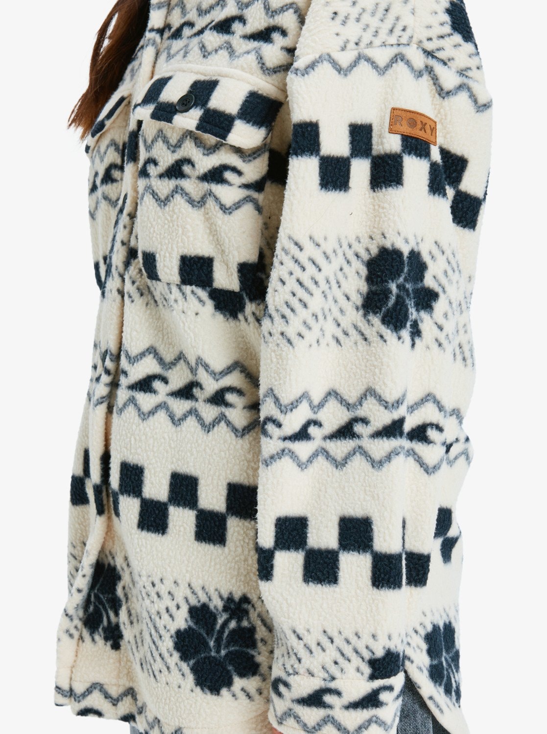 Roxy Fleecejacke »MORNING CRUSH SHACKET« mit Kapuze, aus Polyester, sportlicher Stil