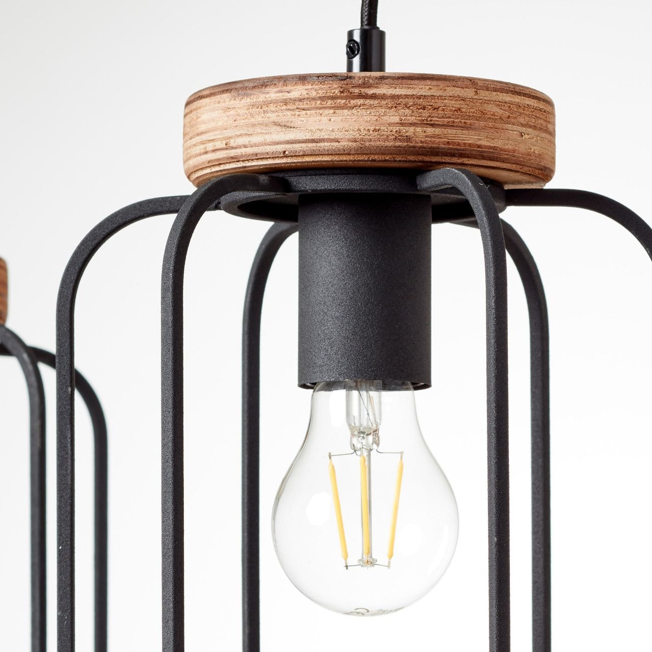 Brilliant Pendelleuchte »Tosh«, 3 flammig, Leuchtmittel E27 | ohne Leuchtmittel, 3flg Reihe antik holz/schwarz korund