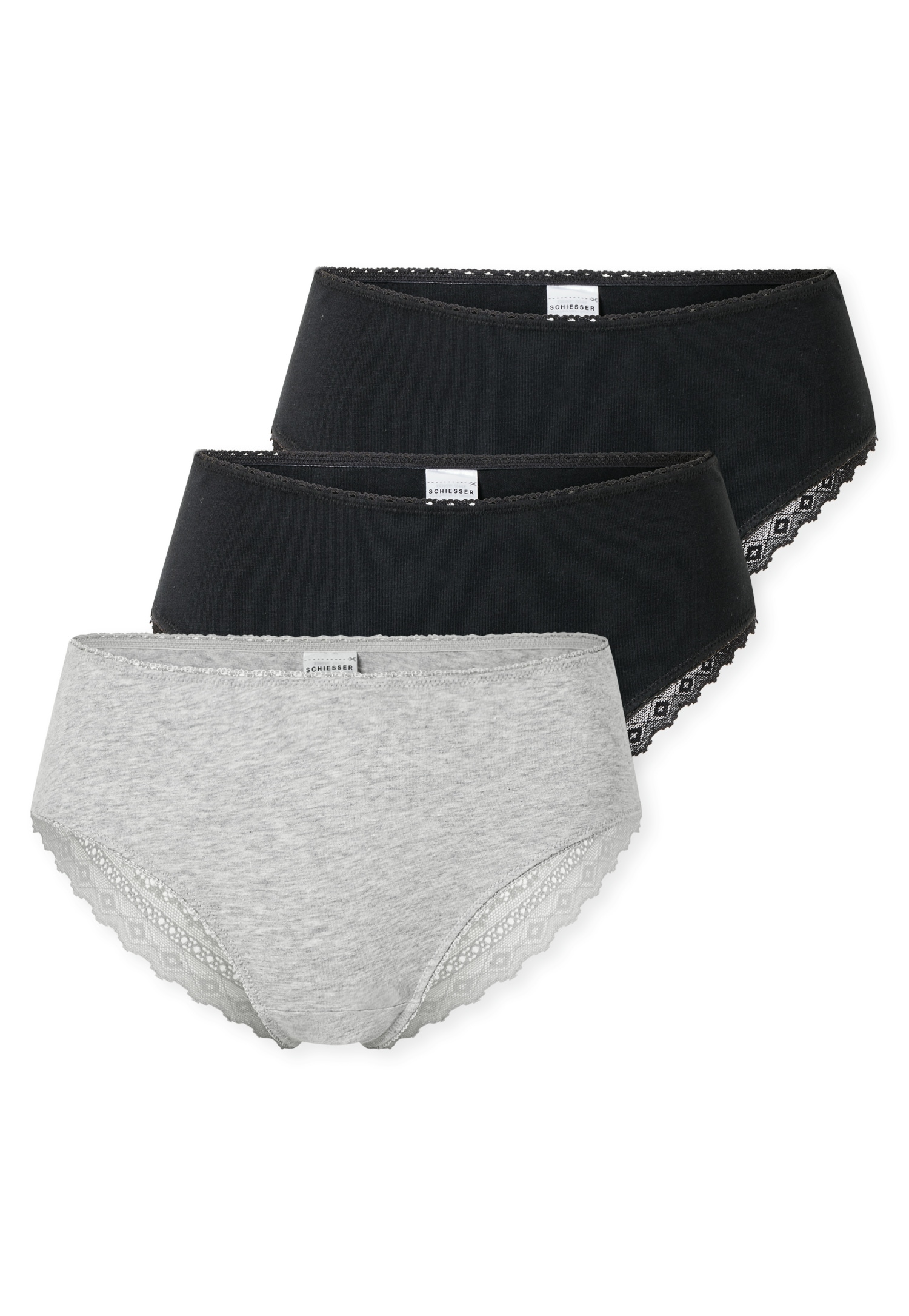 Schiesser Brasilslip »Modern Multipacks« 3er Pack,  Spitzenbänder, Single-Jersey, Baumwollmischung