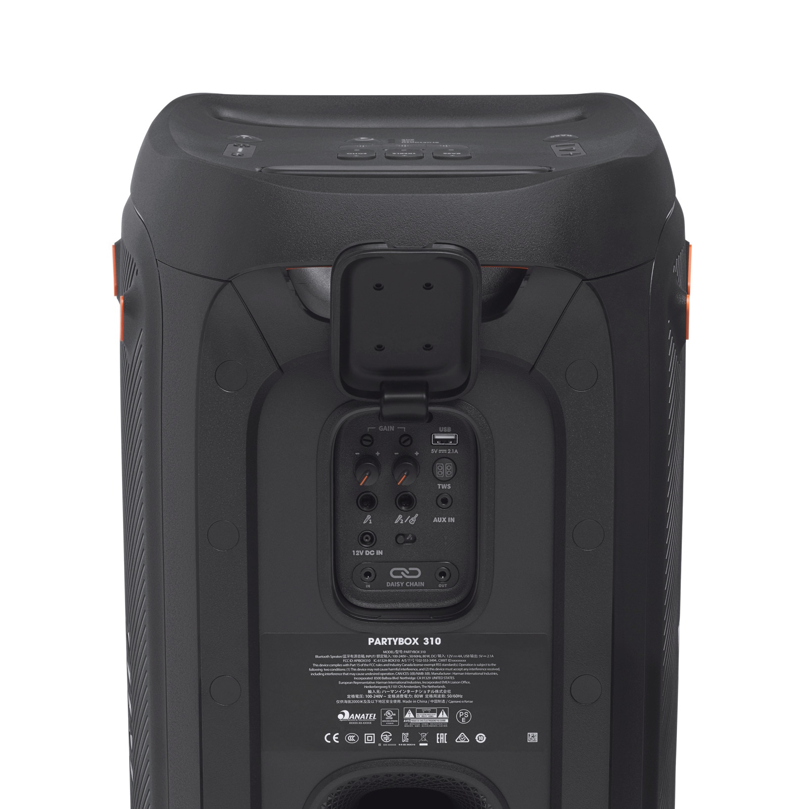 JBL Party-Lautsprecher »PartyBox 310« (A2DP Bluetooth | AVRCP Bluetooth | Bluetooth Beleuchtungseffekte | LED Licht (WRGB) 240 W) Spektakuläre Lichteffekten und kraftvoller JBL Signature Sound