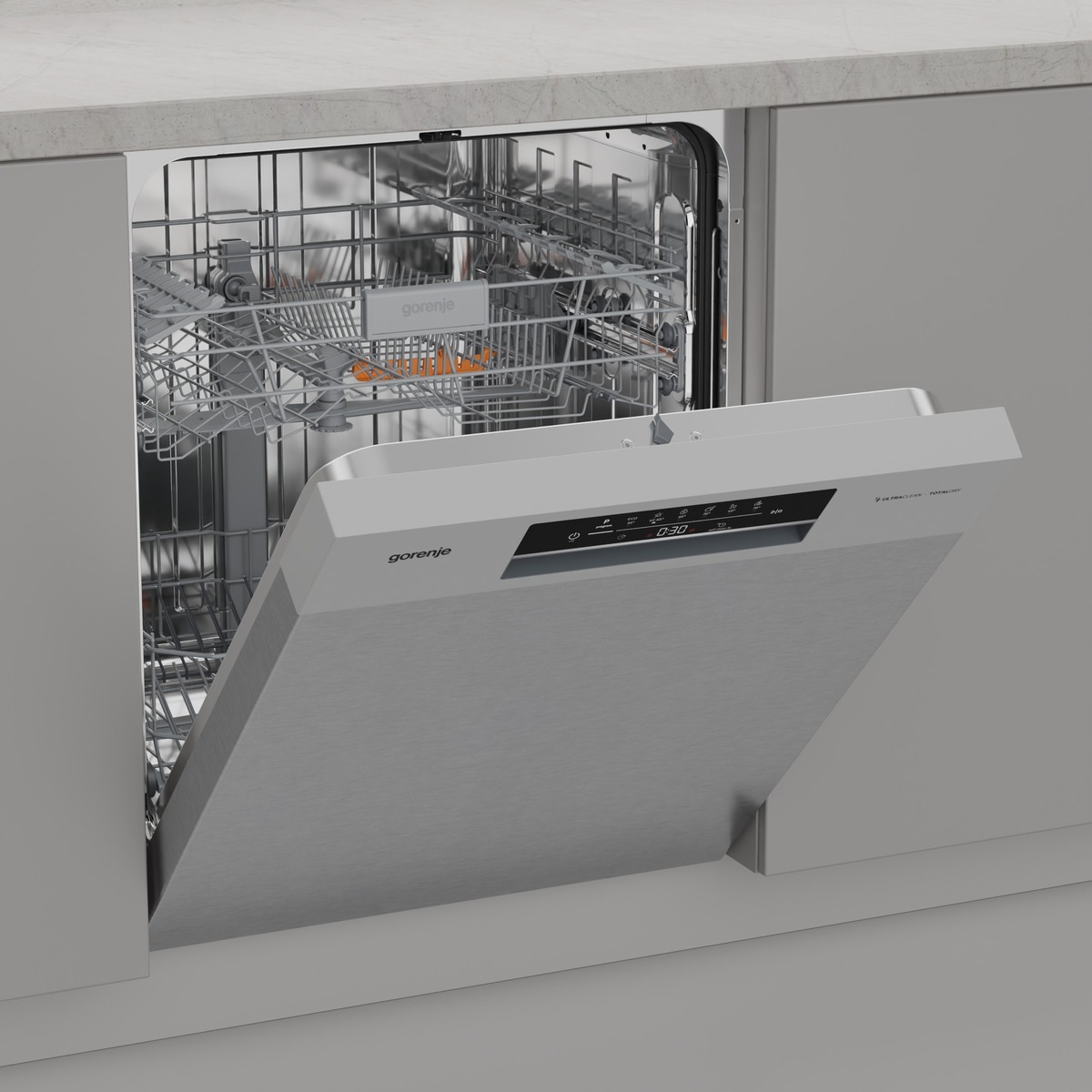 GORENJE Unterbaugeschirrspüler »GU642C90X« 9,7 l 14 tlg. Maßgedecke auto. Türöffnung, Hygiene Programm, Startzeitvorwahl