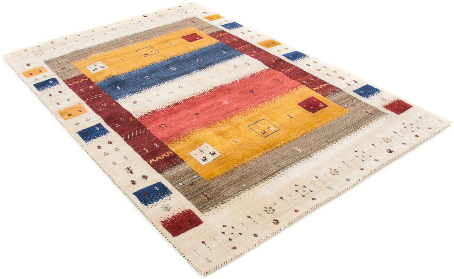 carpetfine Wollteppich »Gabbeh Soni« rechteckig 15 mm Höhe reine Wolle, sehr weicher Flor, Wohnzimmer