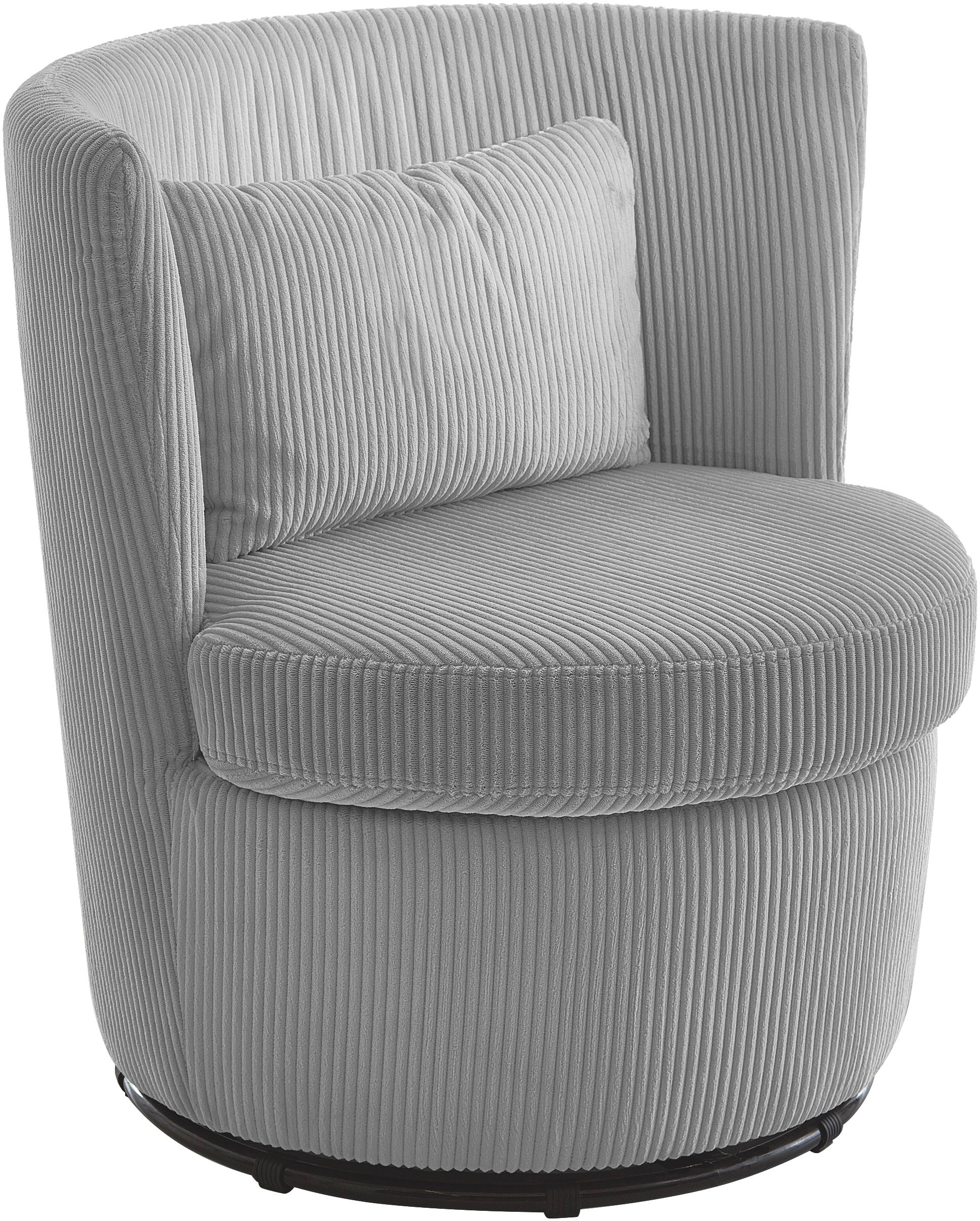 ATLANTIC home collection Drehsessel »Keno«, 360-Grad drehbarer Cordsessel, inkl. einem Zierkissen im Originalbezug