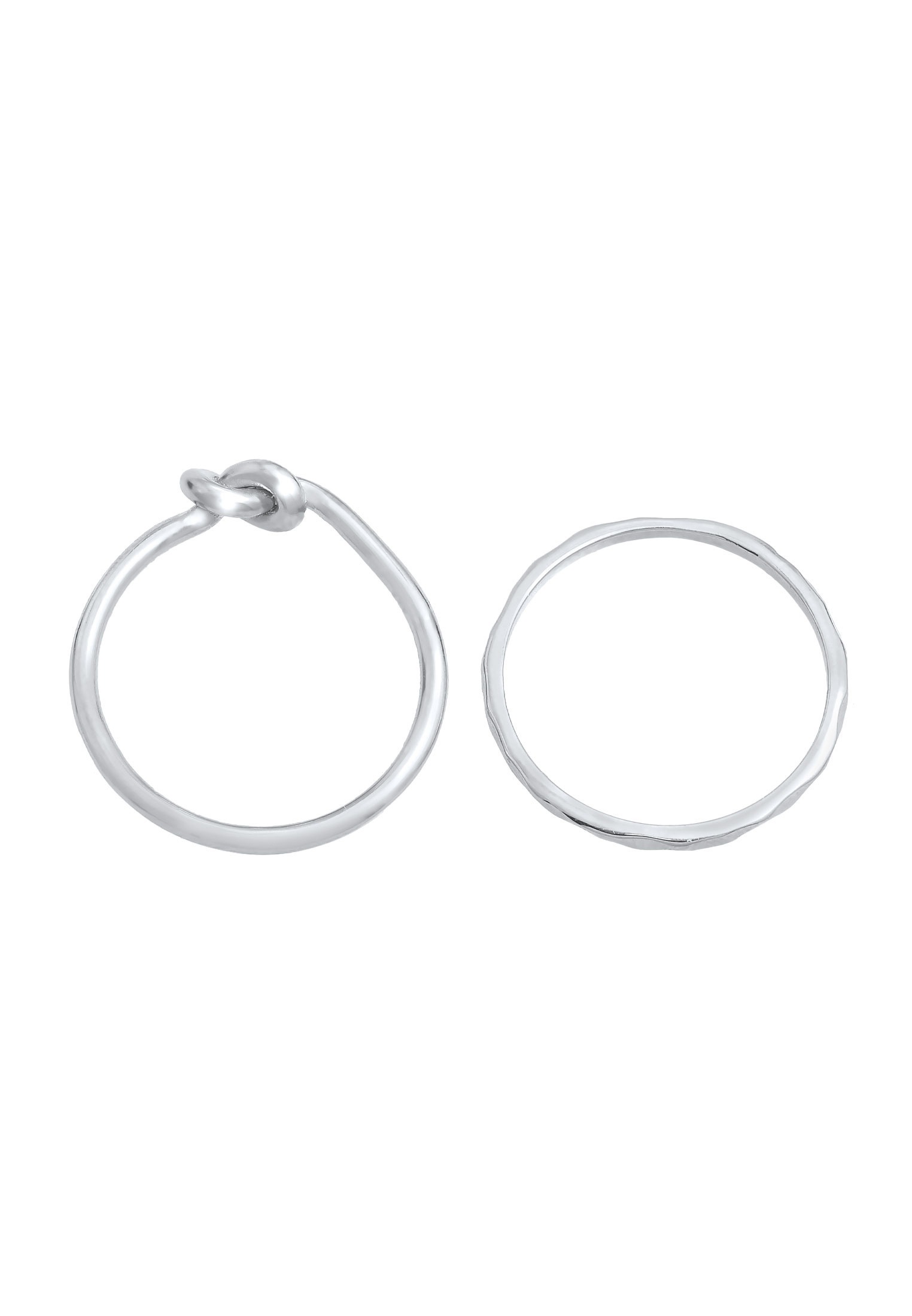 Elli Ring-Set »Ring Knoten Verknotet Trend Basic 2er Set 925 Silber«
