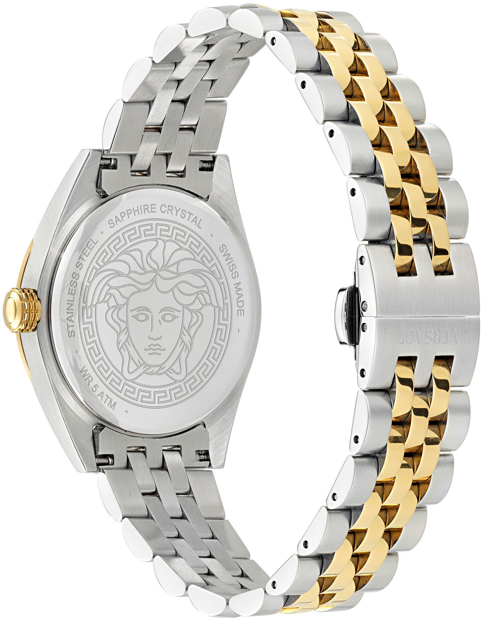 Versace Quarzuhr »V-CODE«, Armbanduhr, Damenuhr, Saphirglas, Swiss Made, Leuchtindizes, analog