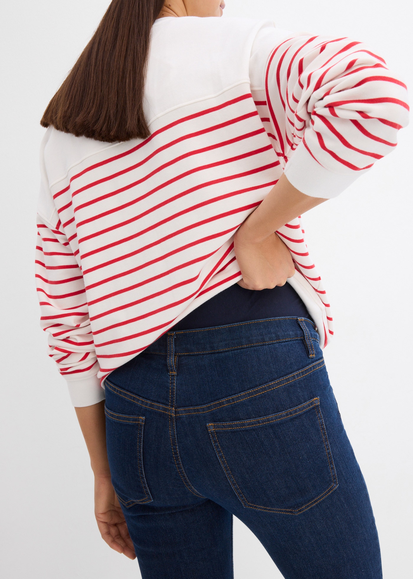 bonprix Umstandsjeans 1 tlg. regular fit, gerades Bein, breiter Bund aus Baumwolljersey