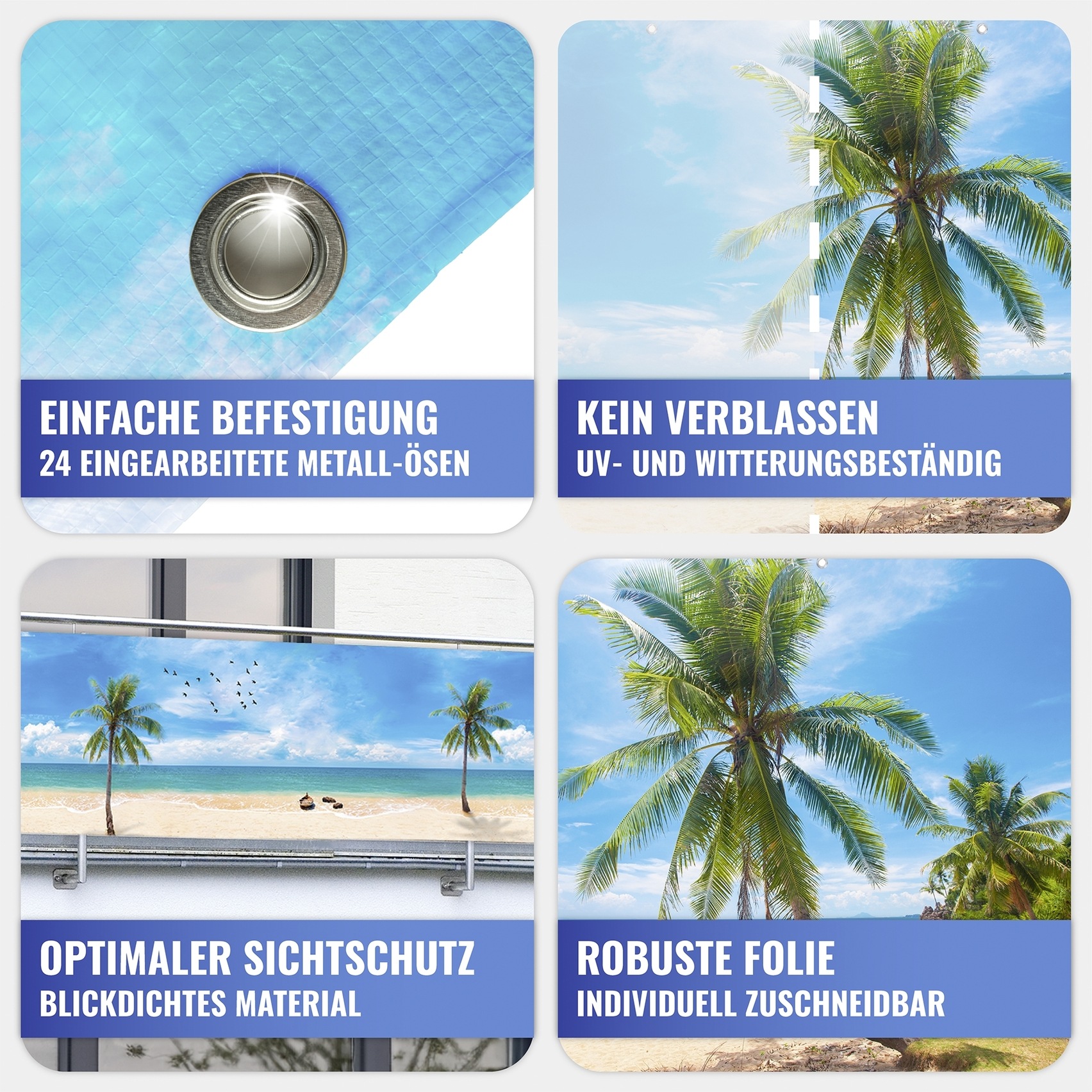 Maximex Balkonsichtschutz »verschiedene Motive« 5 m, UV- und witterungsbeständig, schnelltrocknend und reißfest