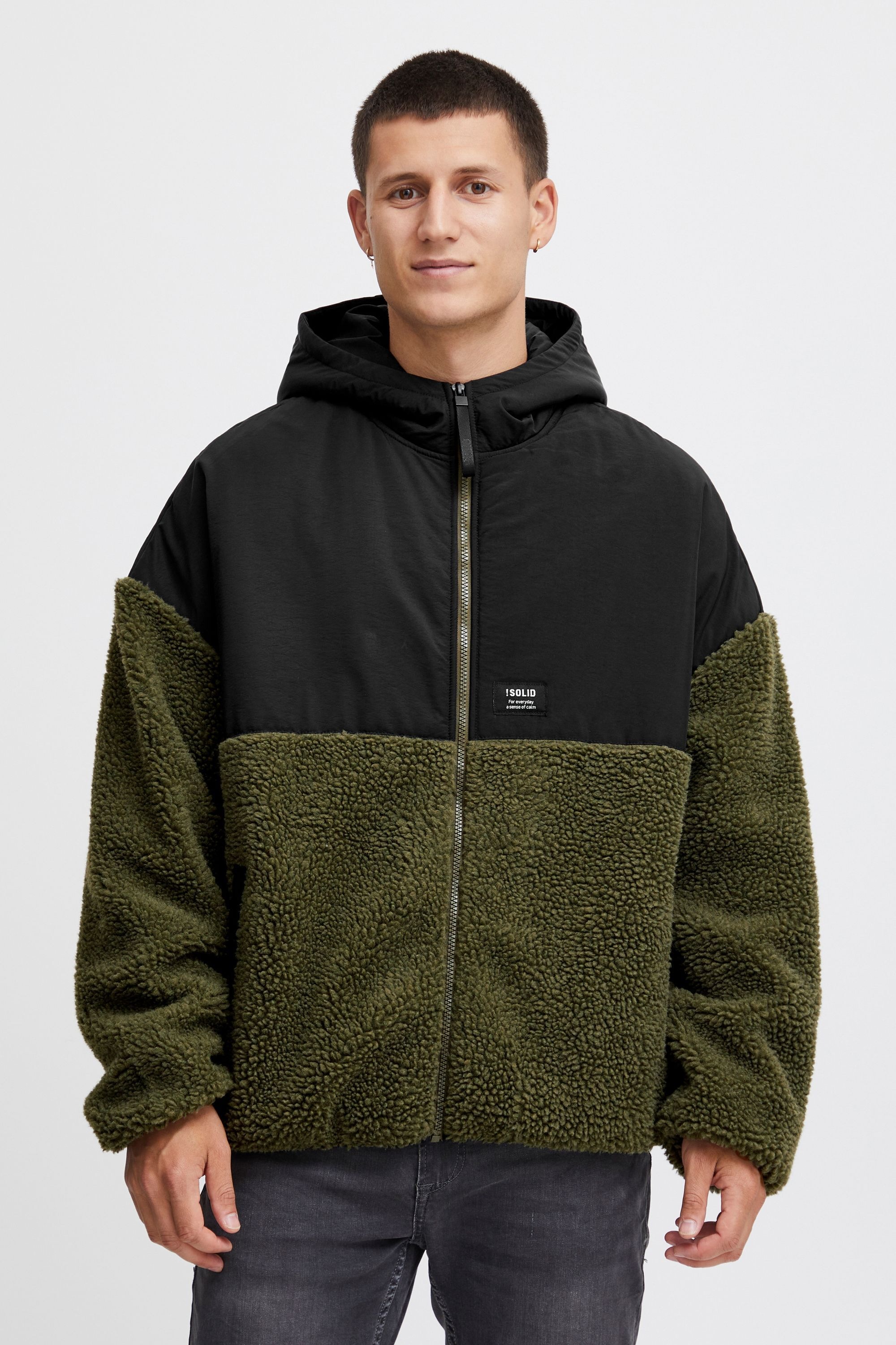 !Solid Fellimitatjacke »Fellimitatjacke SDMark«, mit Kapuze