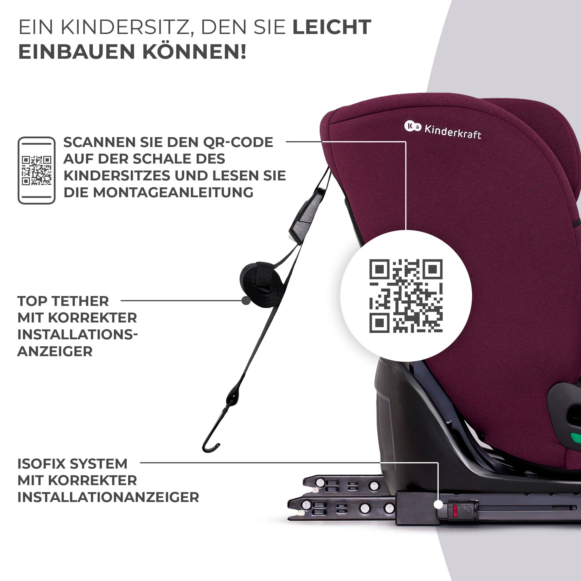 Kinderkraft Autokindersitz »ONETO3 i-Size« Klasse I / II / III (9-36 kg)