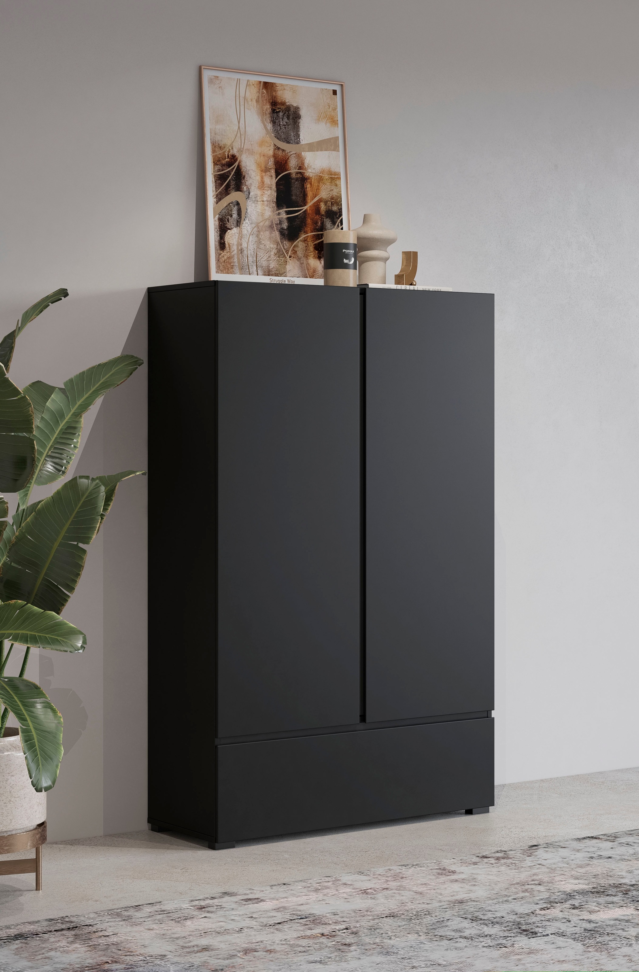 OTTO home Mehrzweckschrank »Cross,Breite 89 cm, Highboard, Universalschrank, Garderobe« Waescheschrank mit viel Stauraum, Einlegeböden verstellbar