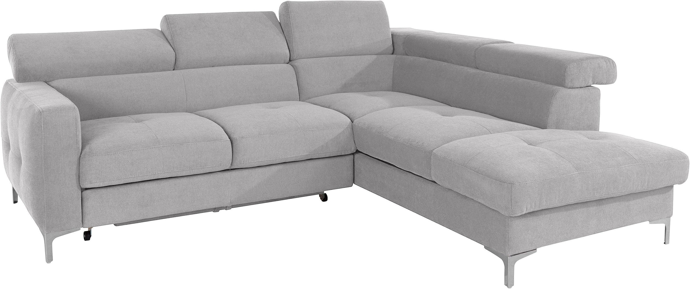 COTTA Polstergarnitur »Sammy L-Form«, (Set), Set bestehend aus: Ecksofa mit Kopfteilverstellung & Hocker
