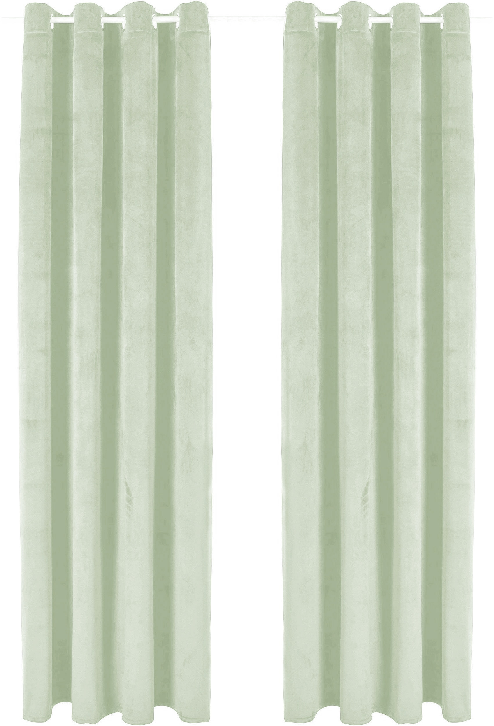 OTTO home Vorhang »Velvet Uni, Ösen, blickdicht, 2er-Set, Samt« Ösen 2 Stk. tlg. Blickdichter Samt, 2-er Set, edel, Gardine, multifunktional,