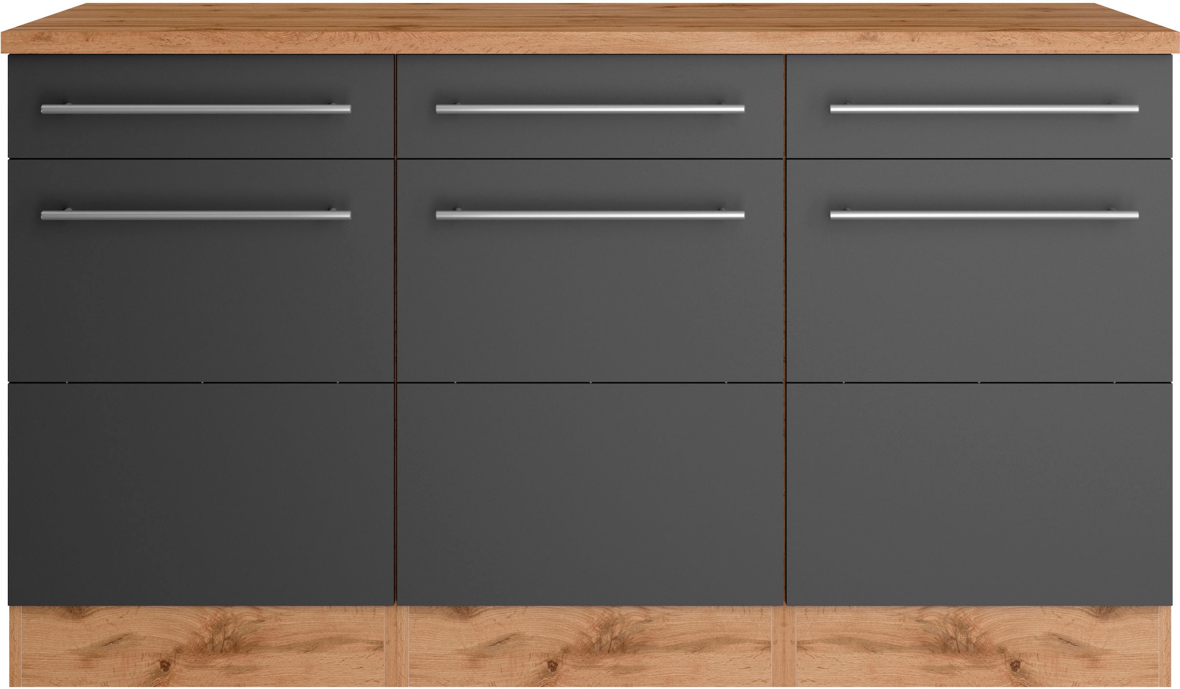 KOCHSTATION Unterschrank »KS-Wien« edel aussehende gestiftete Fronten