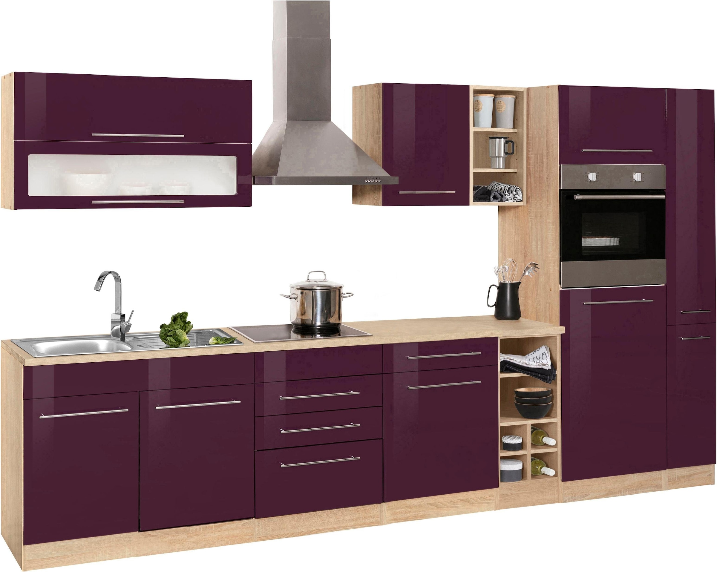 KOCHSTATION Küchenzeile »KS-Eton«, ohne E-Geräte, Breite 330 cm