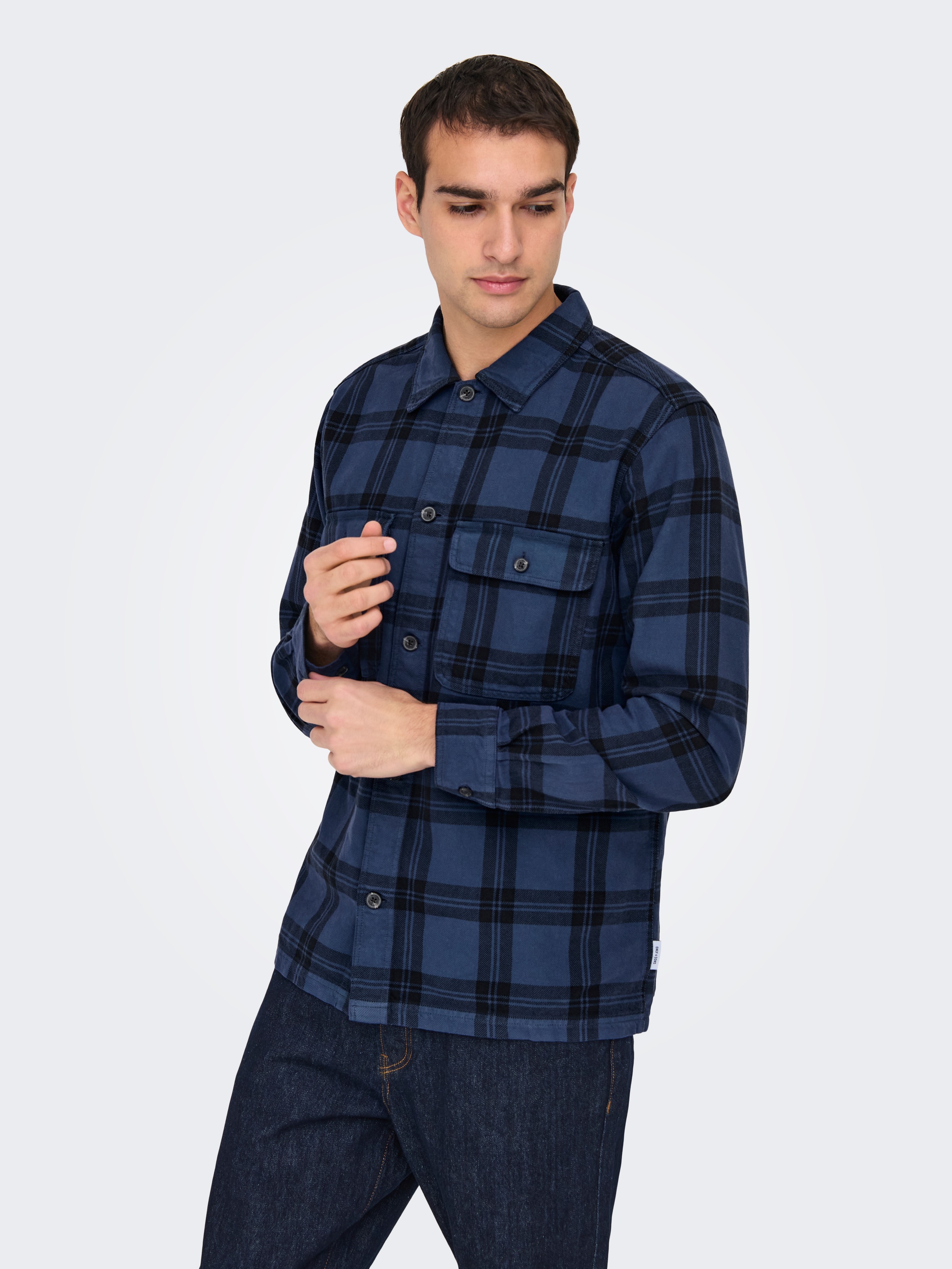 ONLY & SONS Langarmhemd »ONSOLIVER TWILL OVERDYE OVERSHIRT BF«