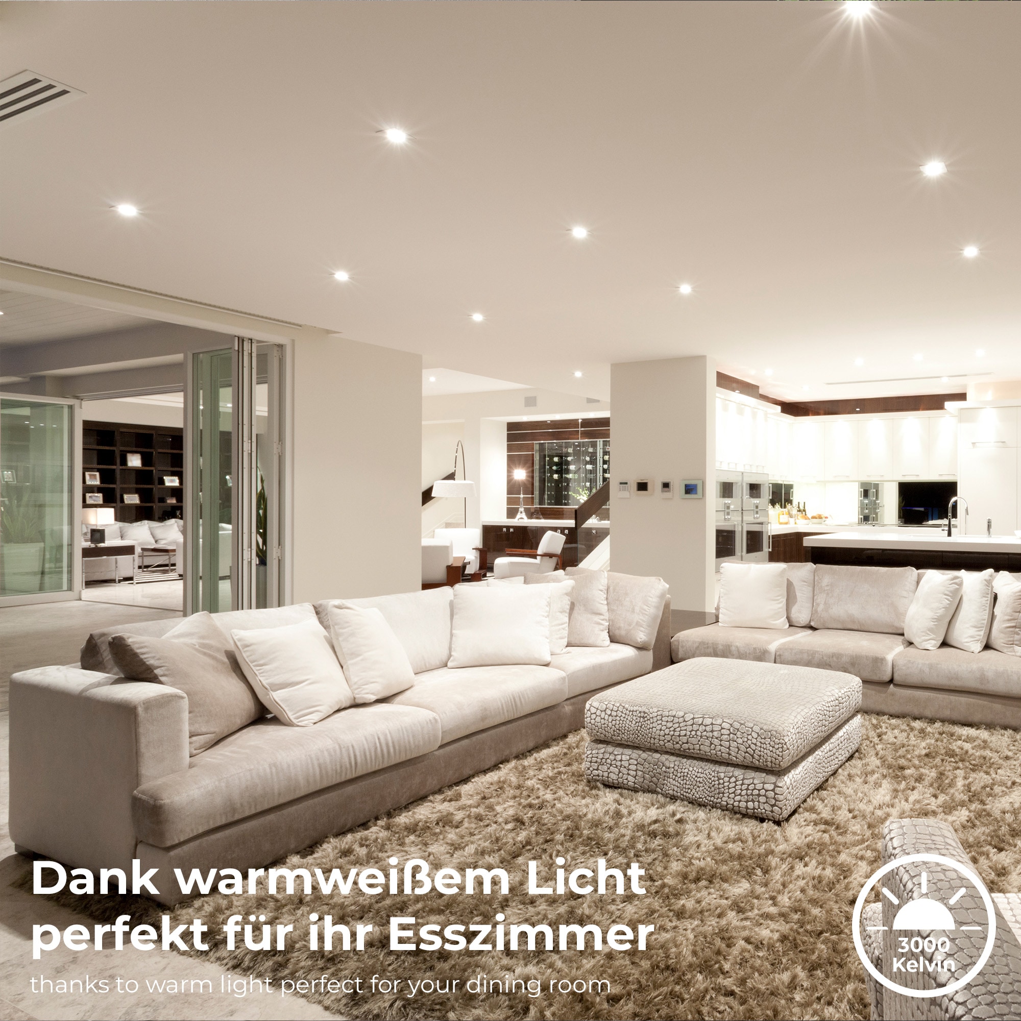 B.K.Licht LED Einbauleuchte »10er Set Einbaustrahler, Ultraflache Spots, Schwenkbare Deckenspots« LED-Modul 10 Stk. Warmweiß 3.000K, 400Lm, 4,8W, Kunststoff, 8,6 x 2,6 cm, Nickel