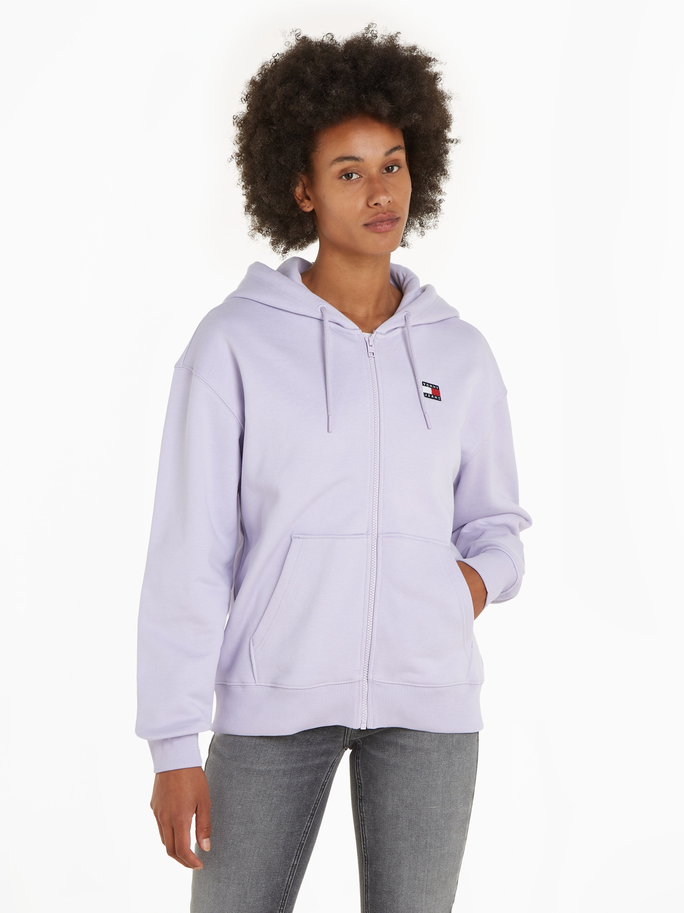 Kapuzensweatjacke »TJW BADGE ZIP THRU HOODIE EXT«, mit Tommy Jeans Logo-Badge