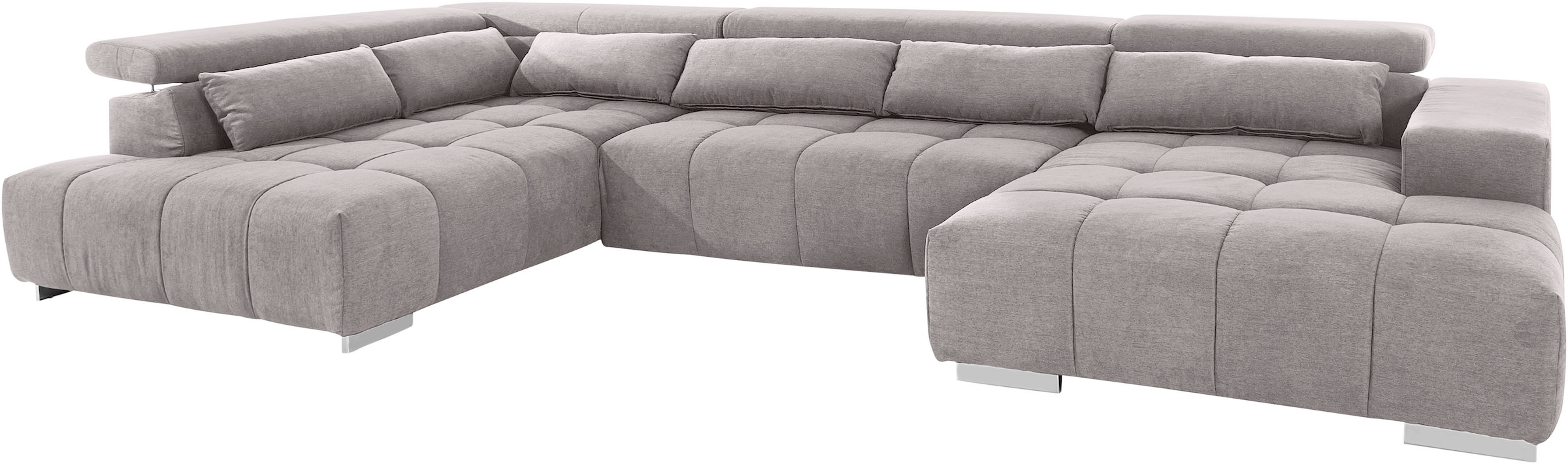 COTTA Wohnlandschaft »Orion U-Form«, mit Kopfteilverstellung & 6 Nierenkissen