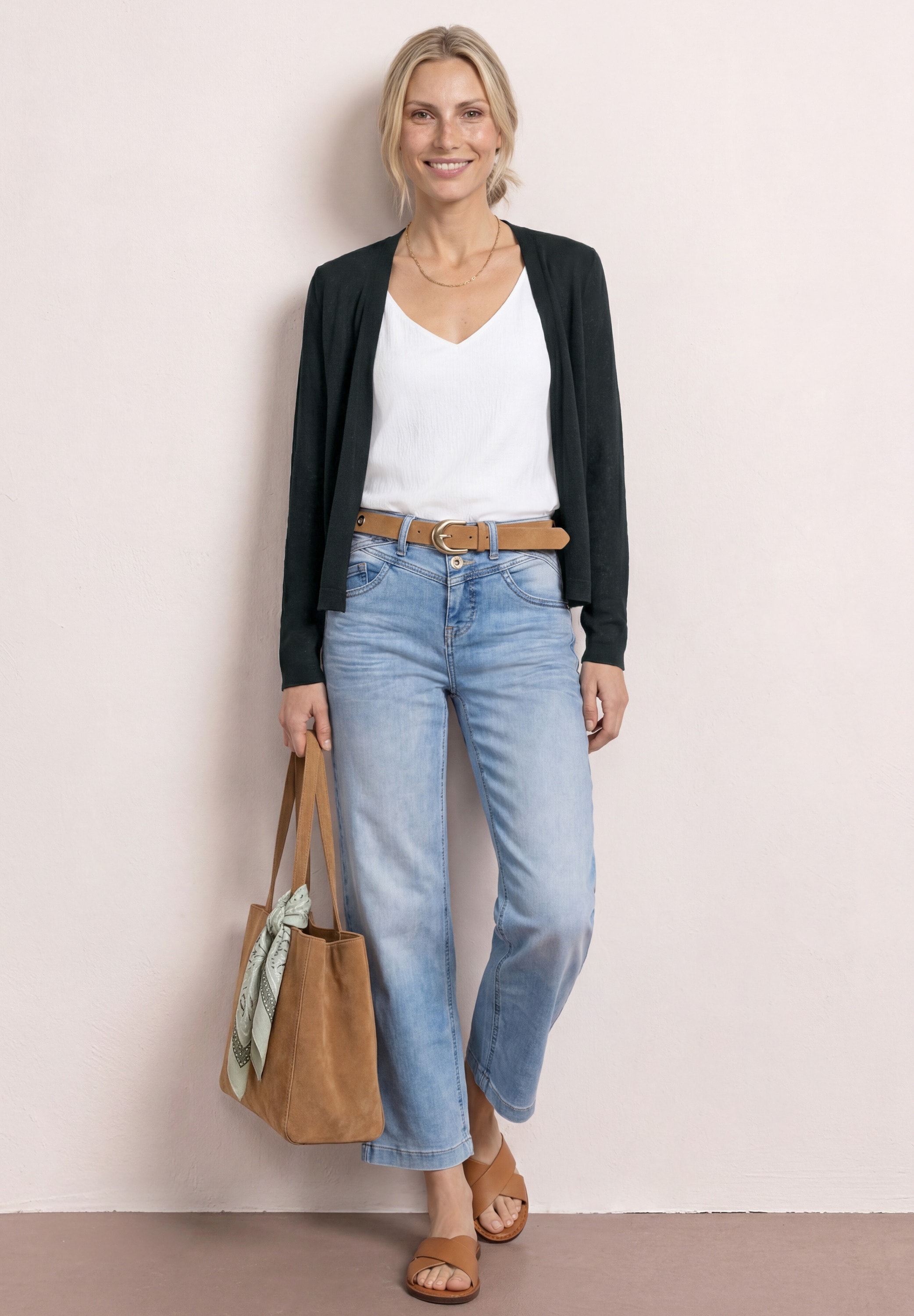 STREET ONE Shirtjacke »Style Nette« unifarben, offen zu tragen, in Strick-Optik