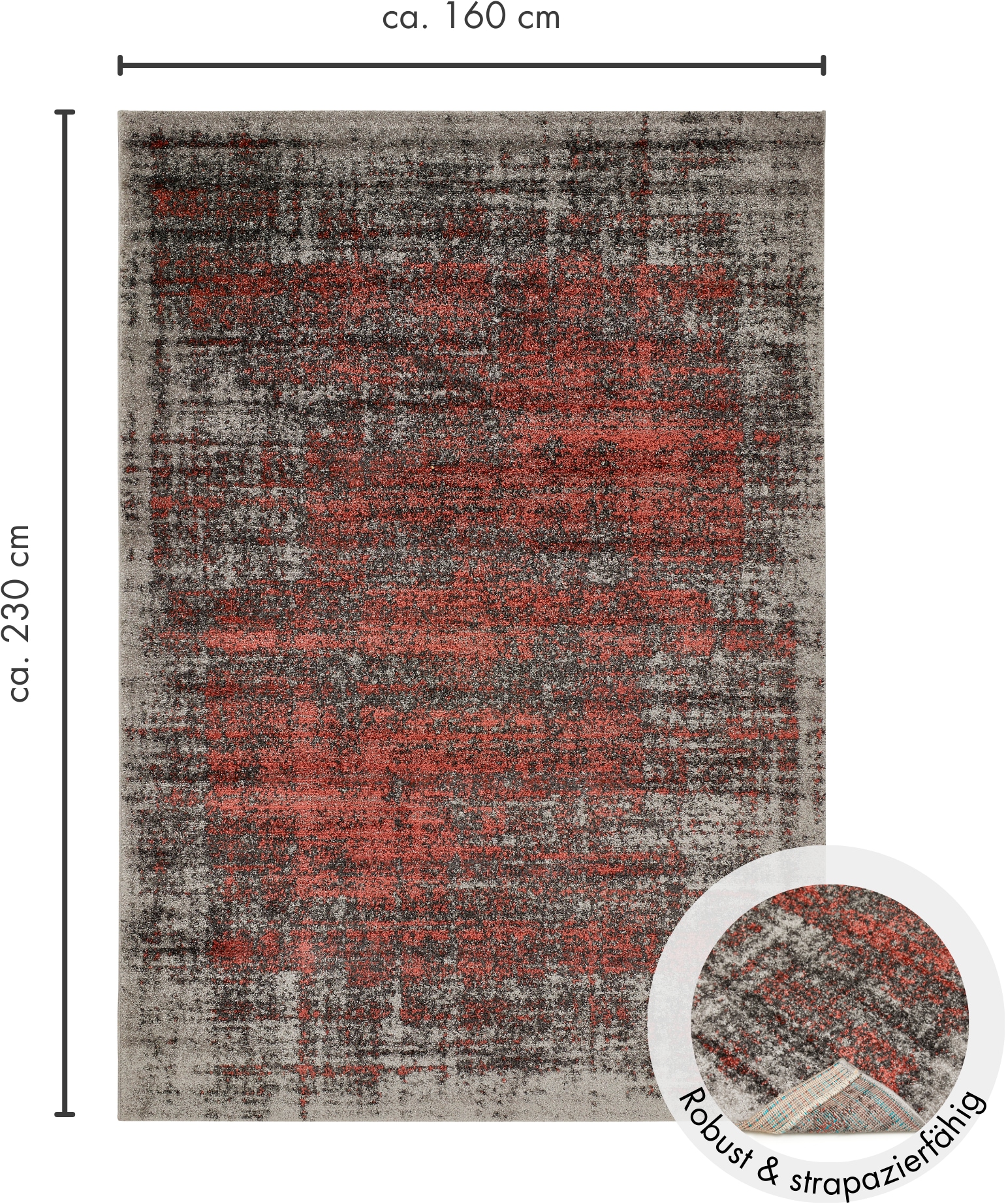 Andiamo Teppich »Campos«, rechteckig, 10 mm Höhe, Kurzflor, modernes Design, Wohnzimmer