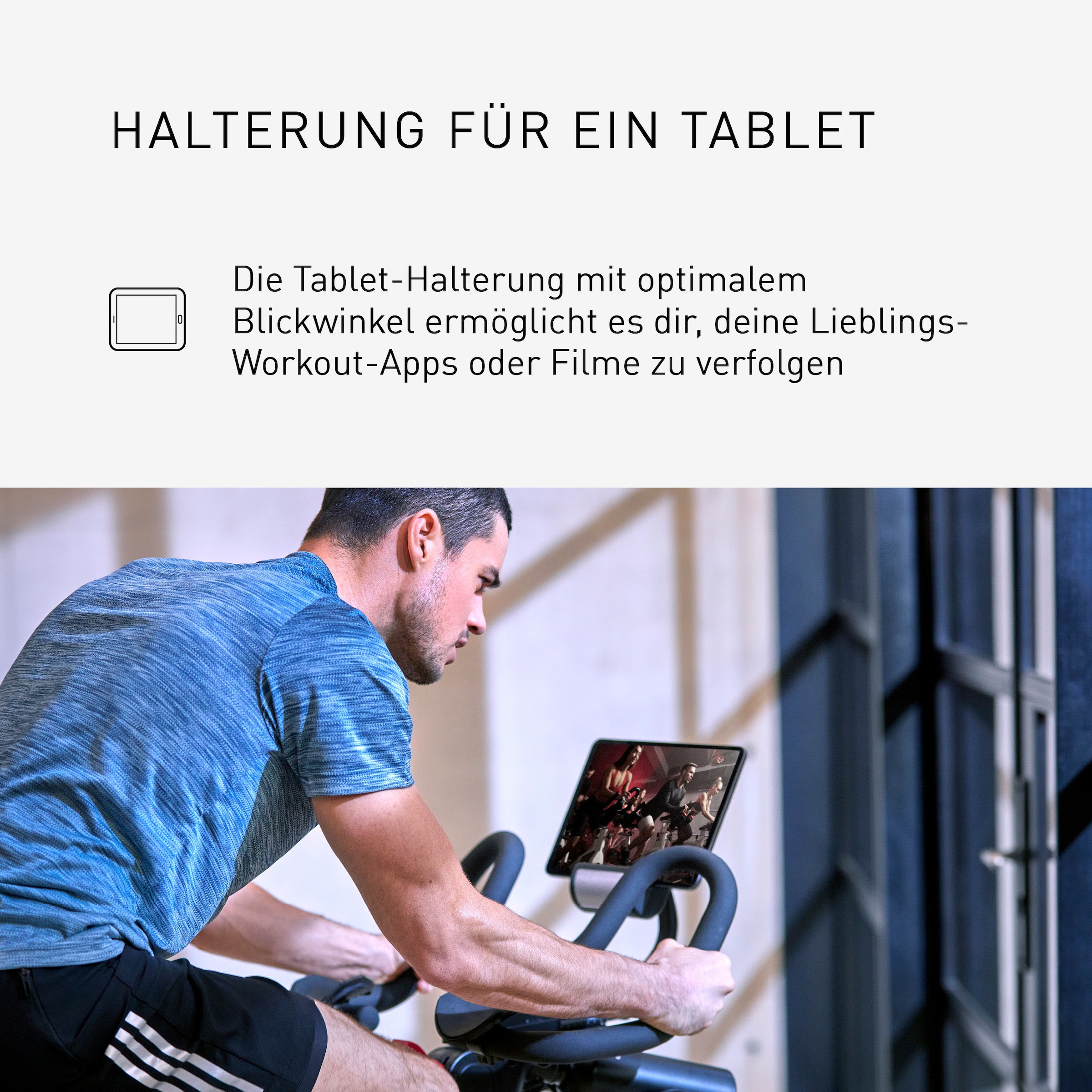 adidas Performance Speedbike »Indoor Speedbike C-21x BT«, (mit Tablet-Halterung), Schwungmasse ca. 6 kg, 8 Widerstandsstufen