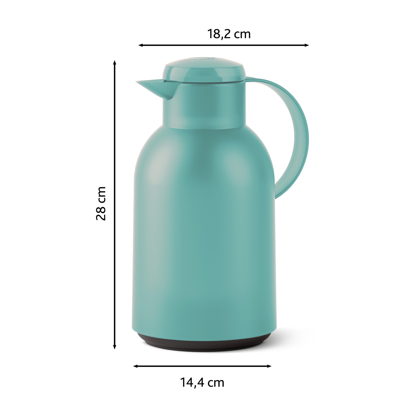 Emsa Isolierkanne »Samba« 1,5 l XXL-Modell, zeitloses Design, einfacher Knopfdruck, 24h kalt, 12h warm